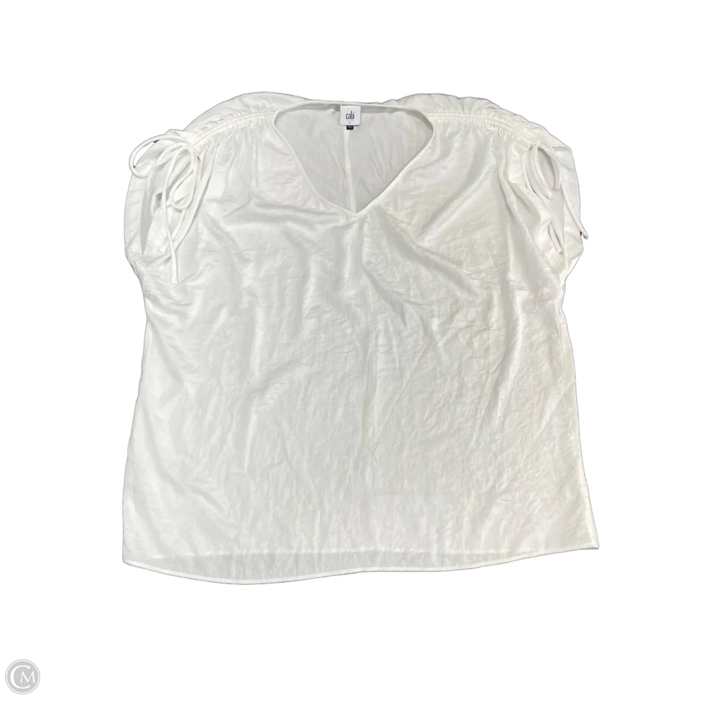 Top Short Sleeve By Cabi In White, Size: L