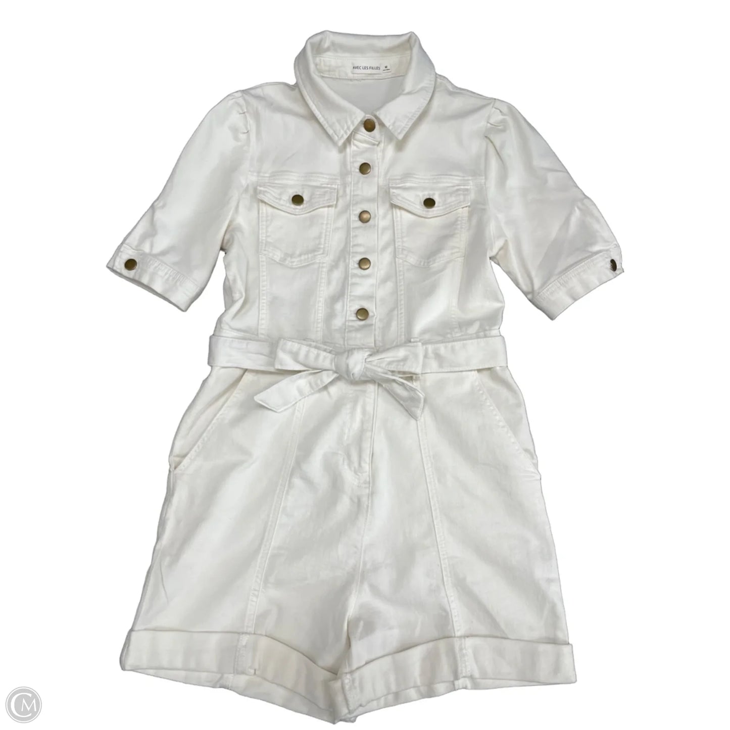 Romper By Avec Les Filles In White Denim, Size: M