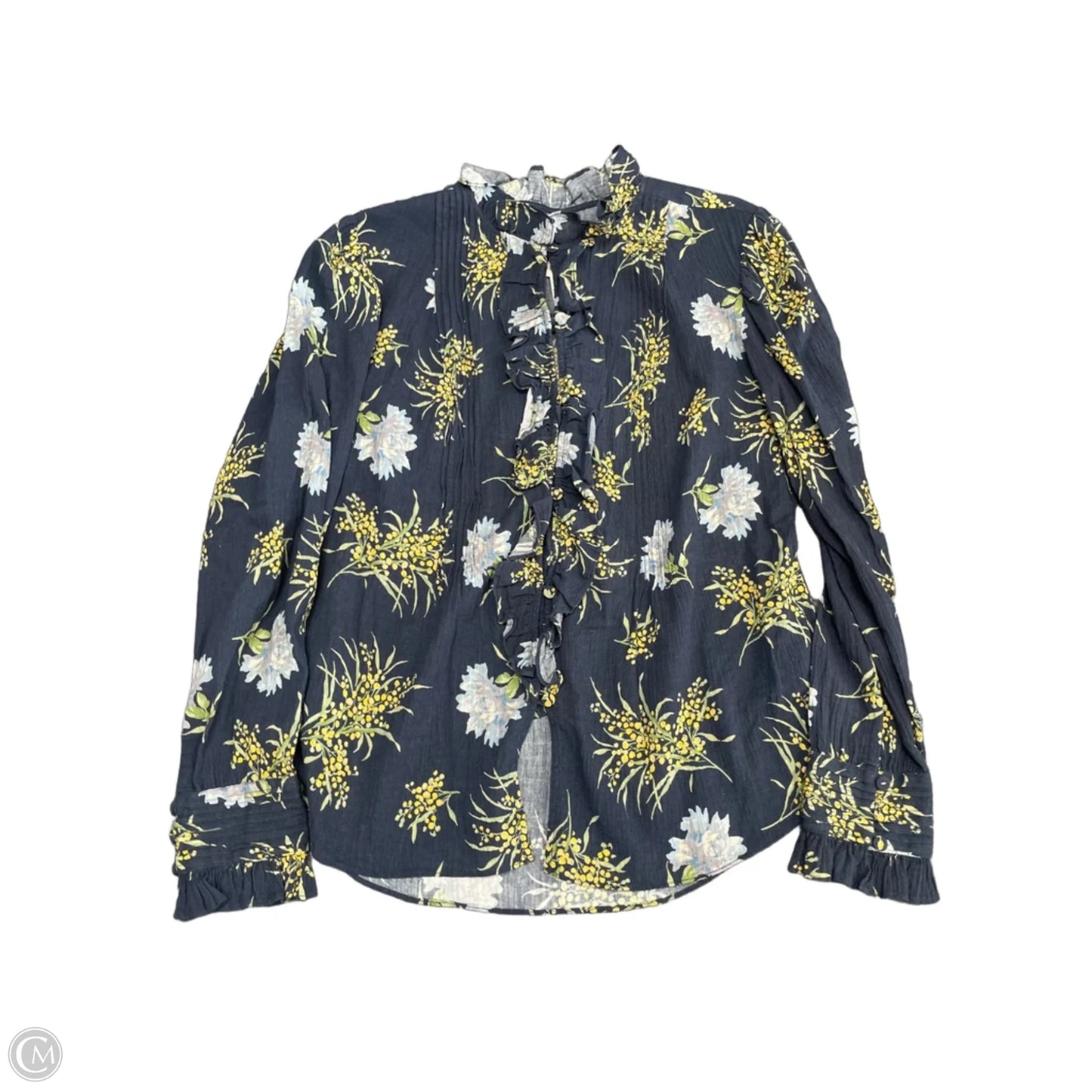 Top Long Sleeve By Rebecca Taylor In Navy, Size: Xs