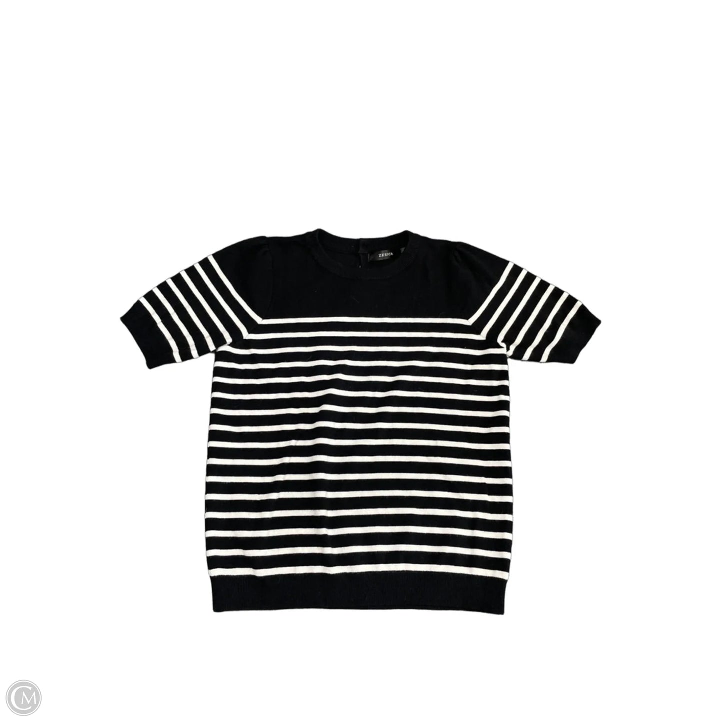 Sweater Short Sleeve By Zesica In Black & White, Size: M