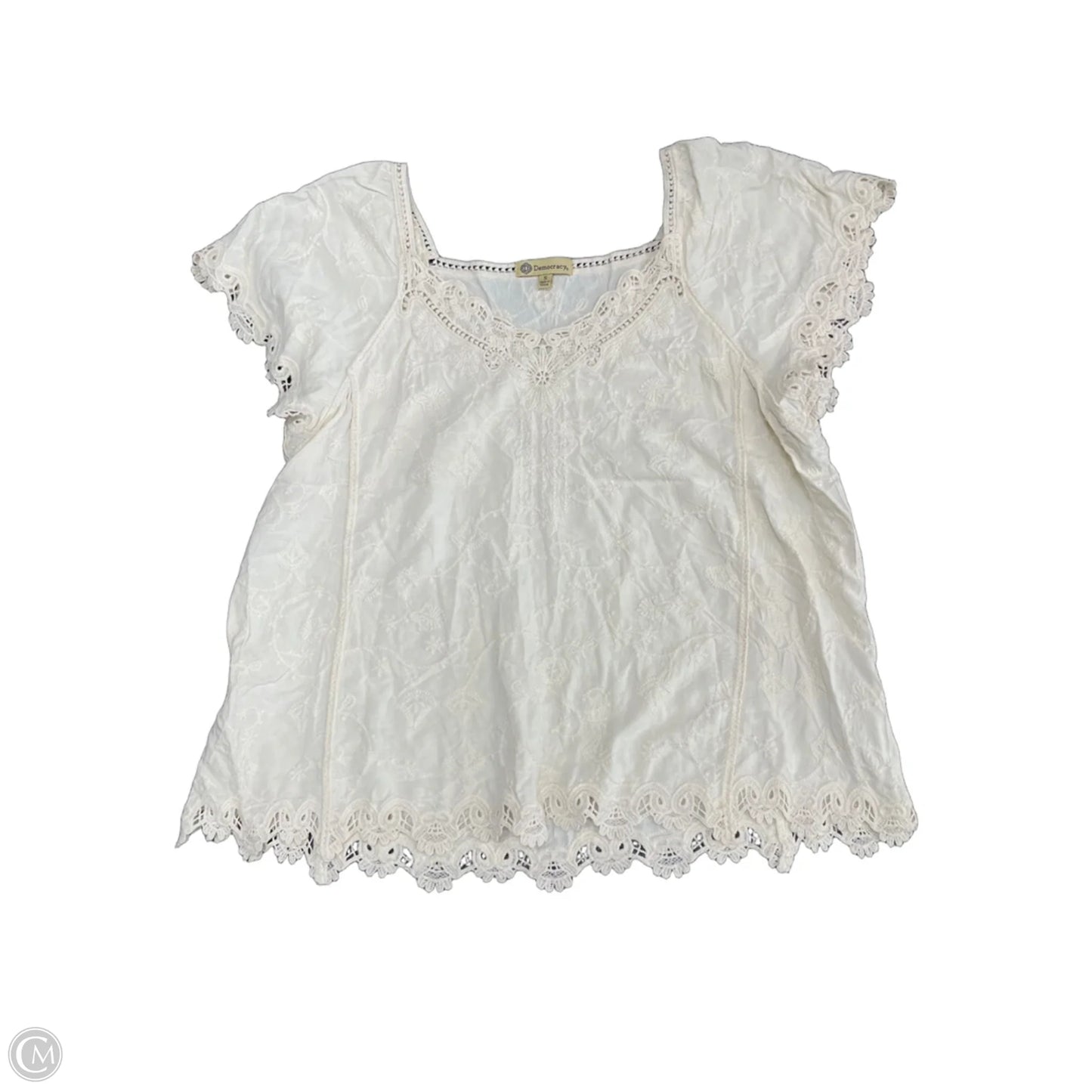 Top Short Sleeve By Democracy In Cream, Size: S