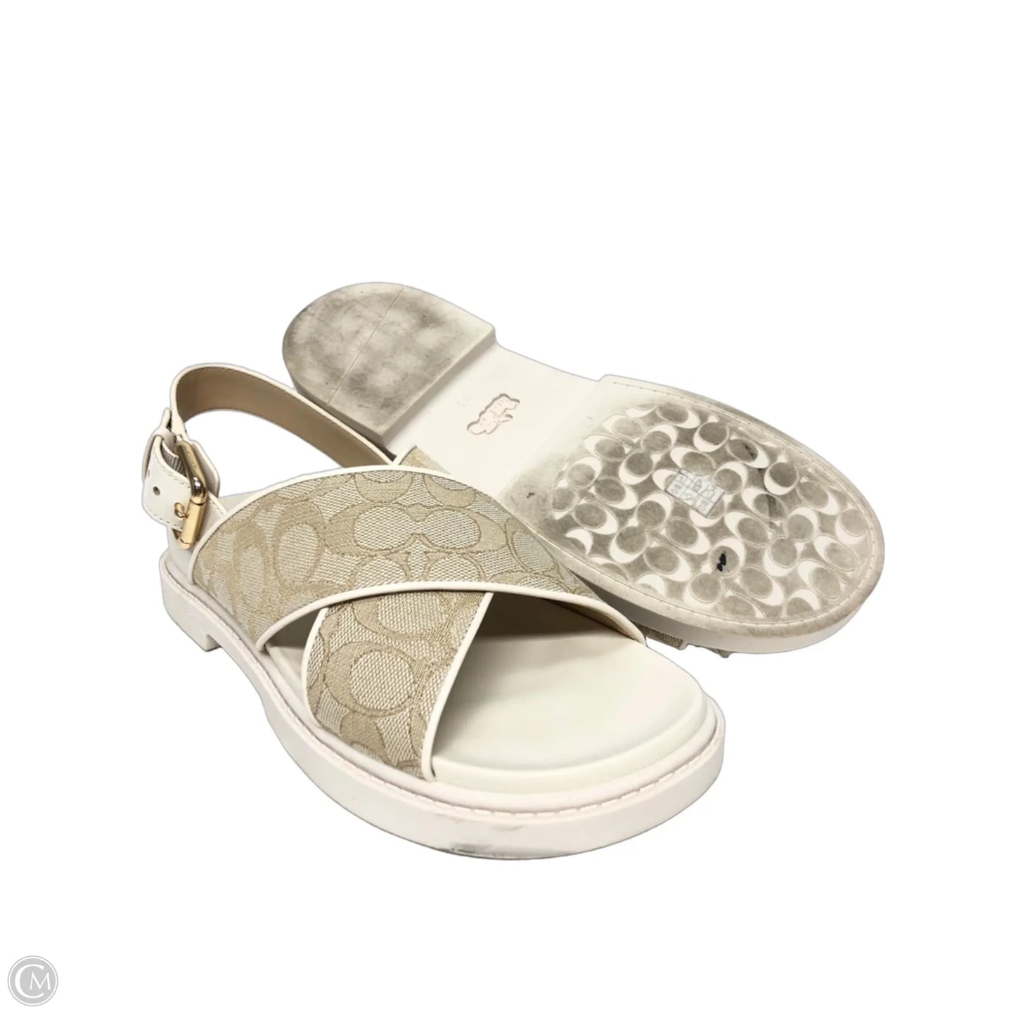 Sandals Designer By Coach In Cream, Size: 8.5