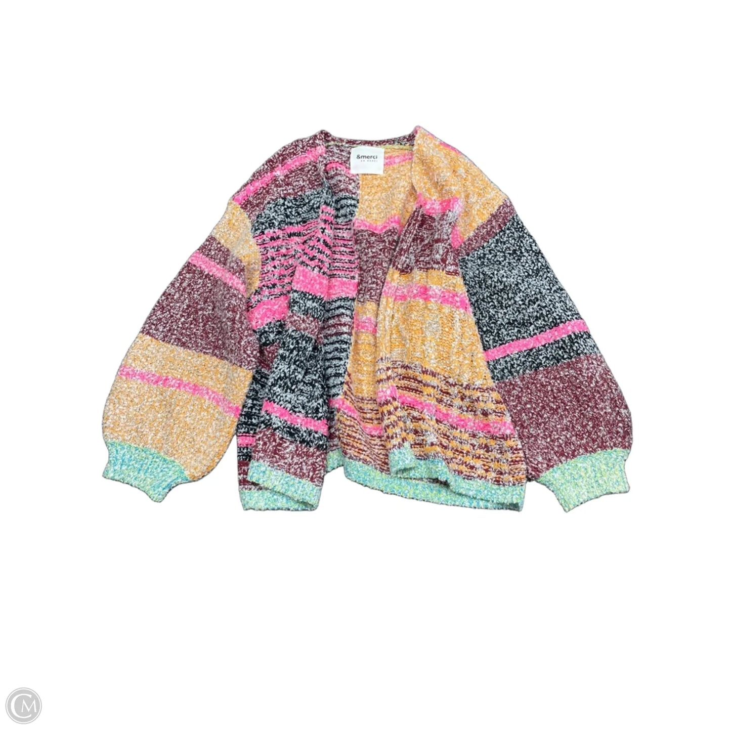 Sweater Cardigan By &merci In Orange & Pink, Size: M