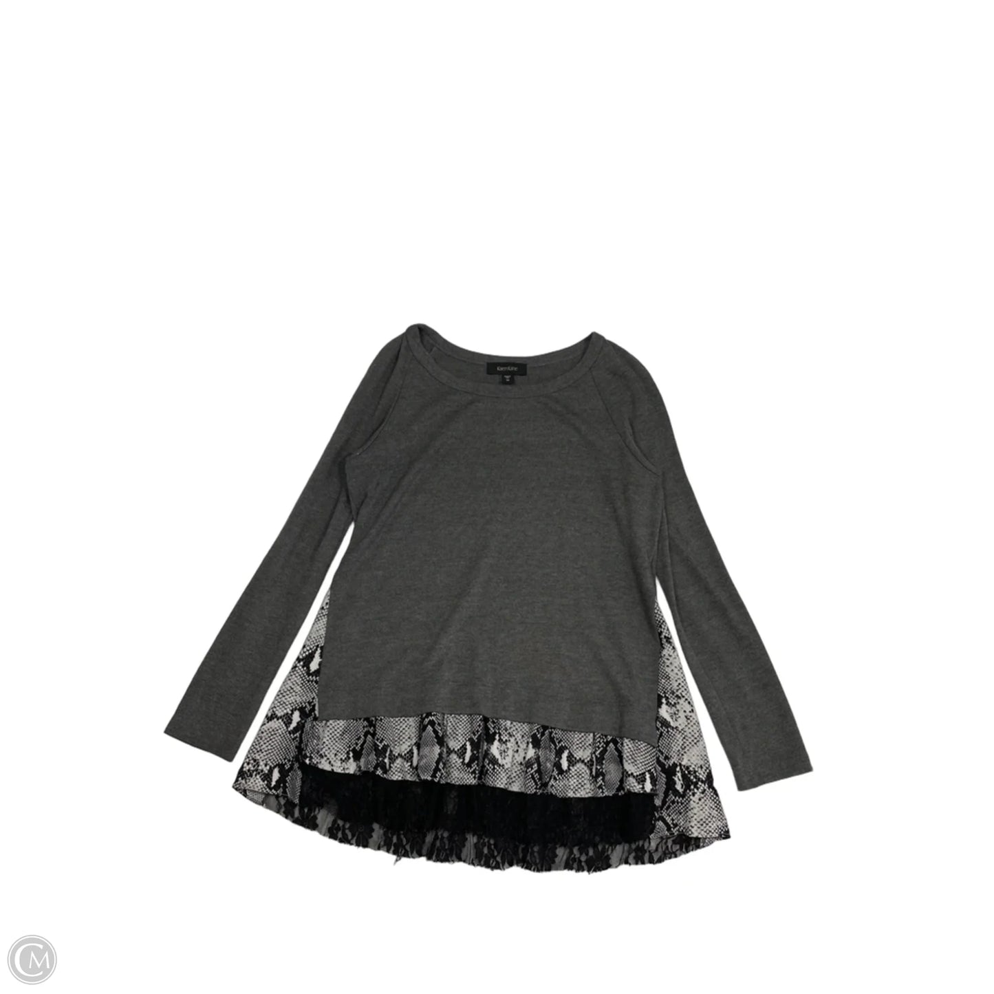 Top Long Sleeve By Karen Kane In Grey, Size: M