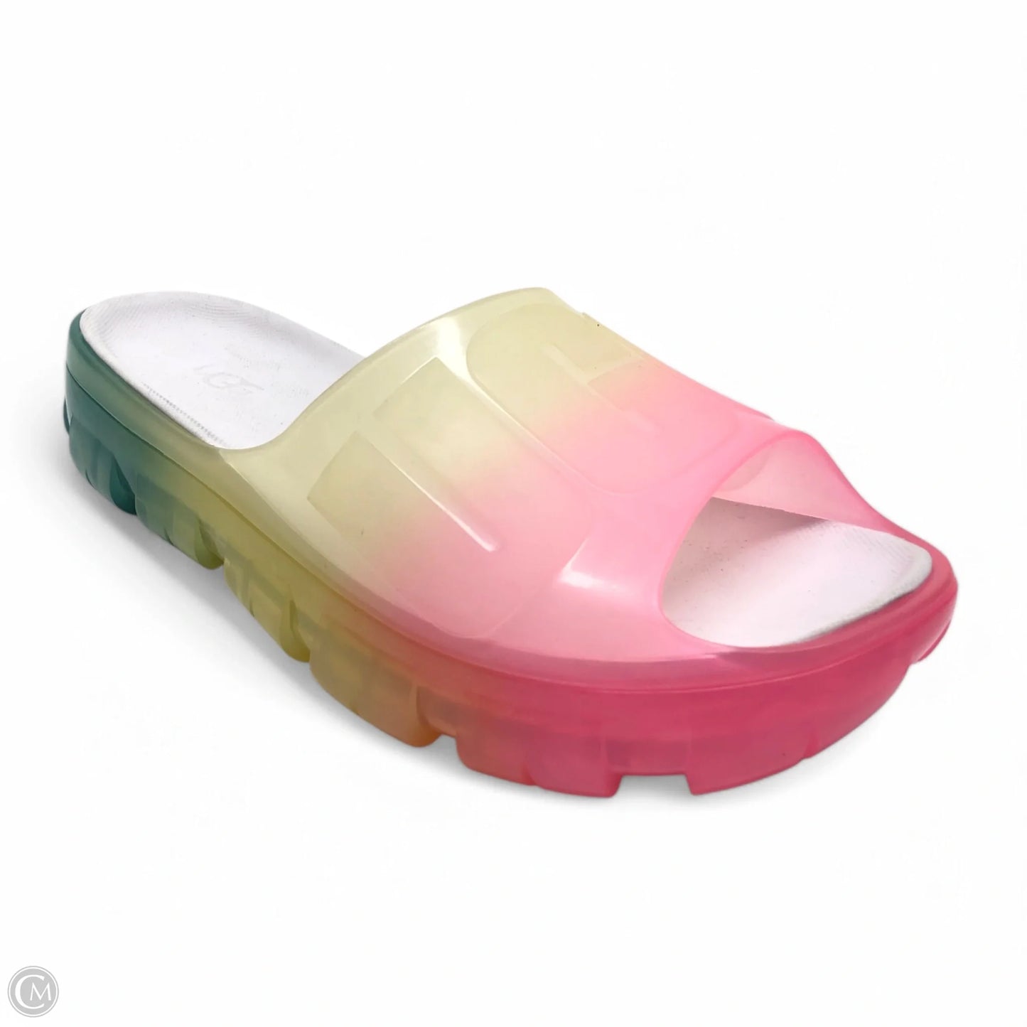 Sandals Designer By Ugg In Green & Pink, Size: 10
