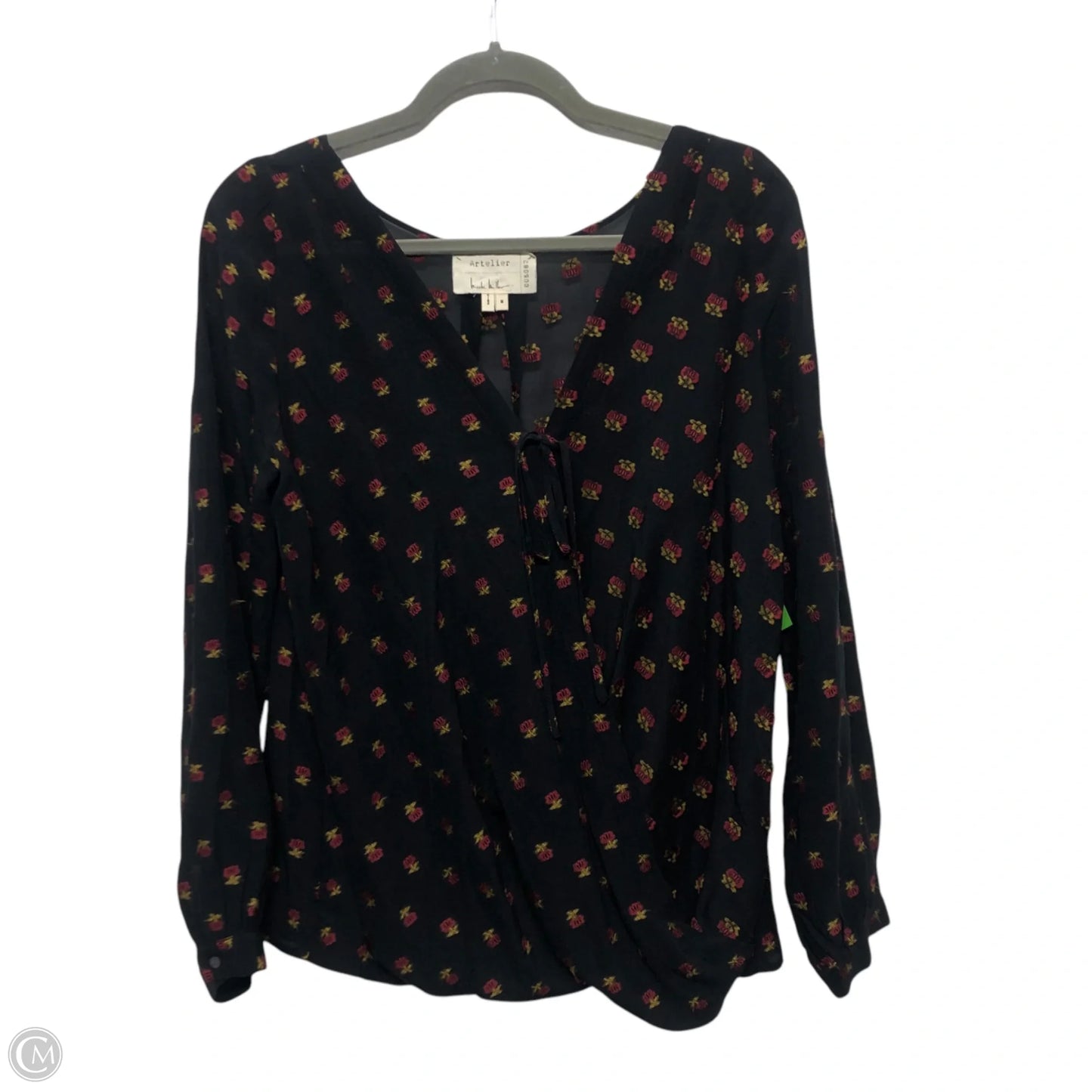 Top Long Sleeve By Nicole Miller In Black, Size: M