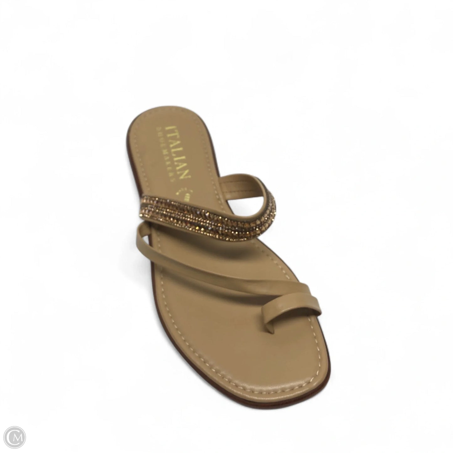 Sandals Flats By Italian Shoemakers In Beige, Size: 9