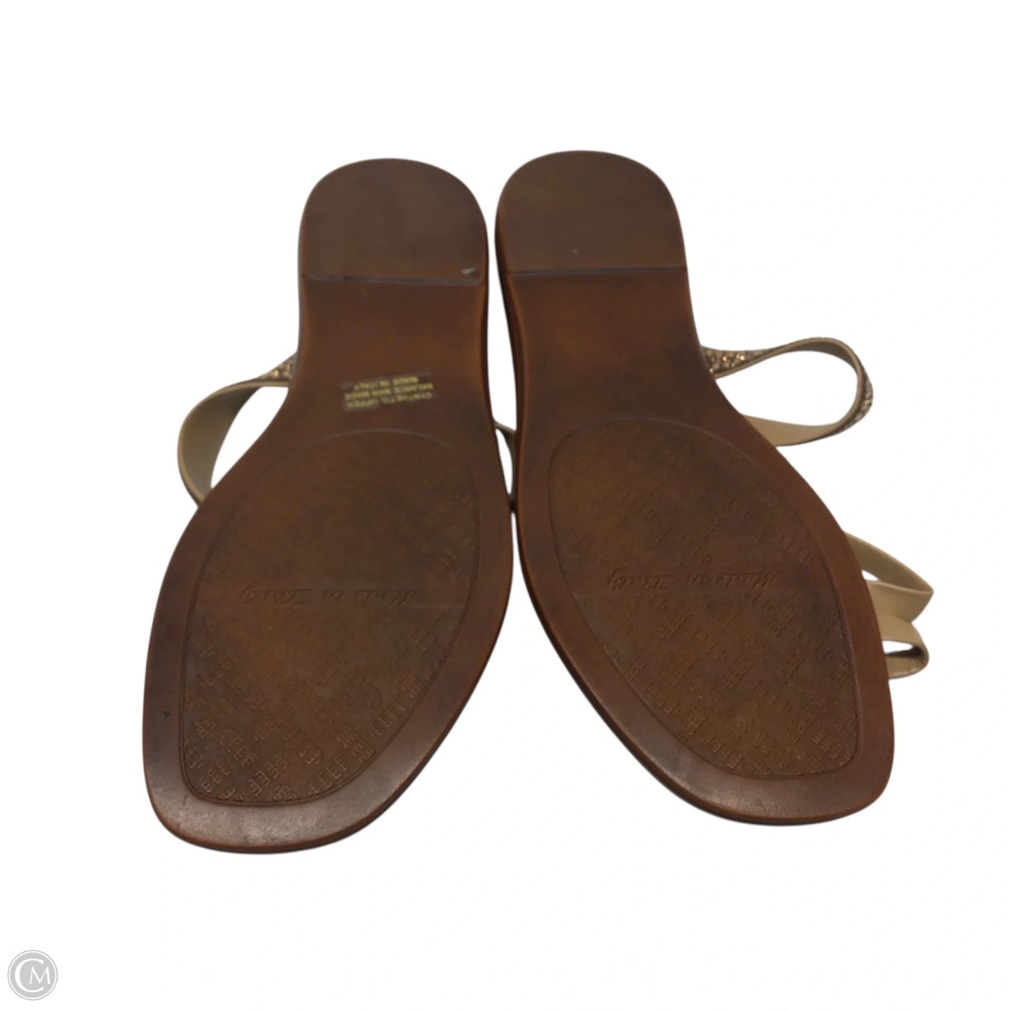 Sandals Flats By Italian Shoemakers In Beige, Size: 9