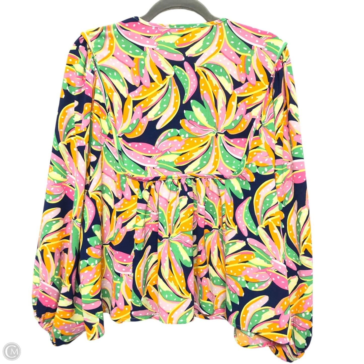 Top Long Sleeve By Cmc In Blue & Pink, Size: L