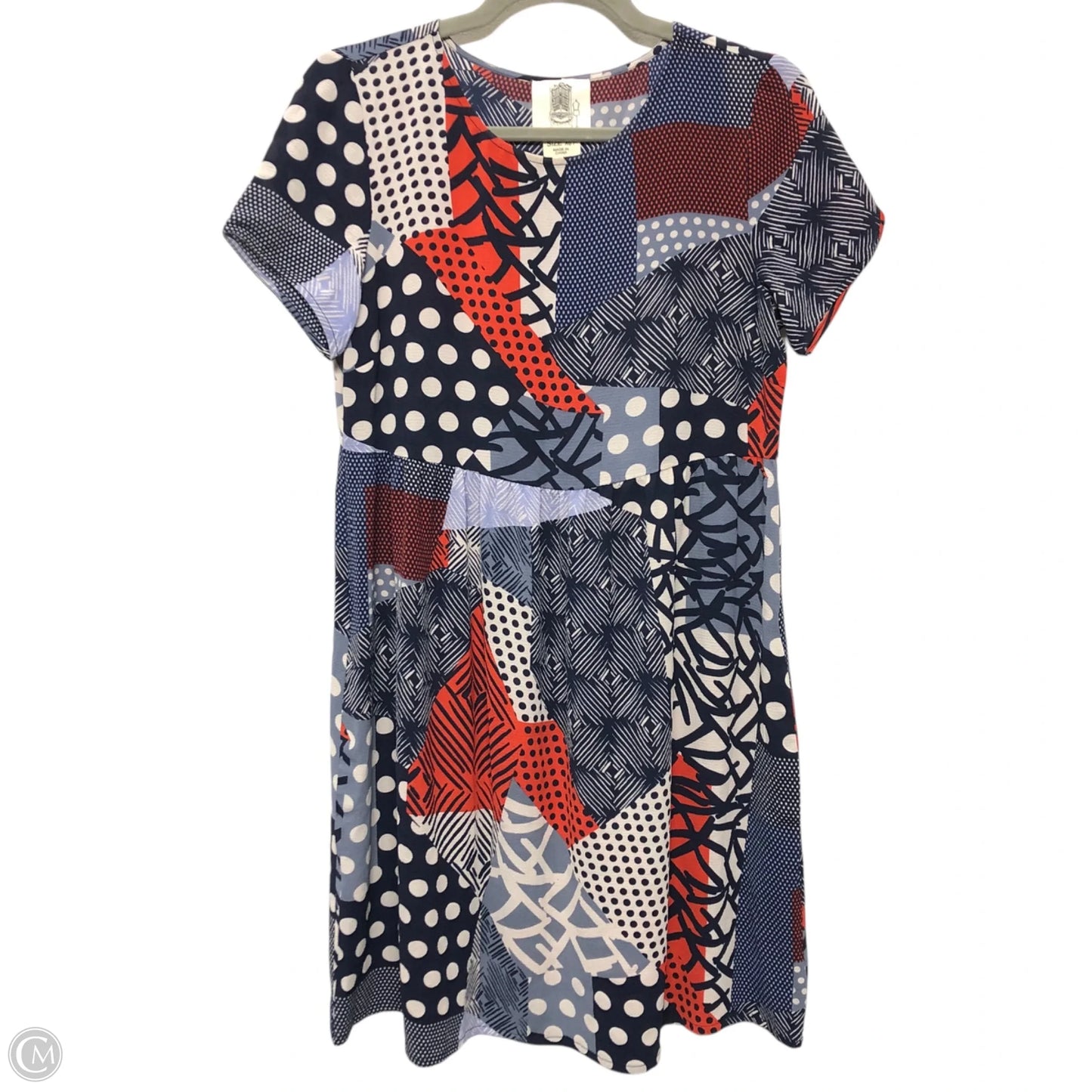 Dress Casual Short By Anthropologie In Blue & Red, Size: Xsp