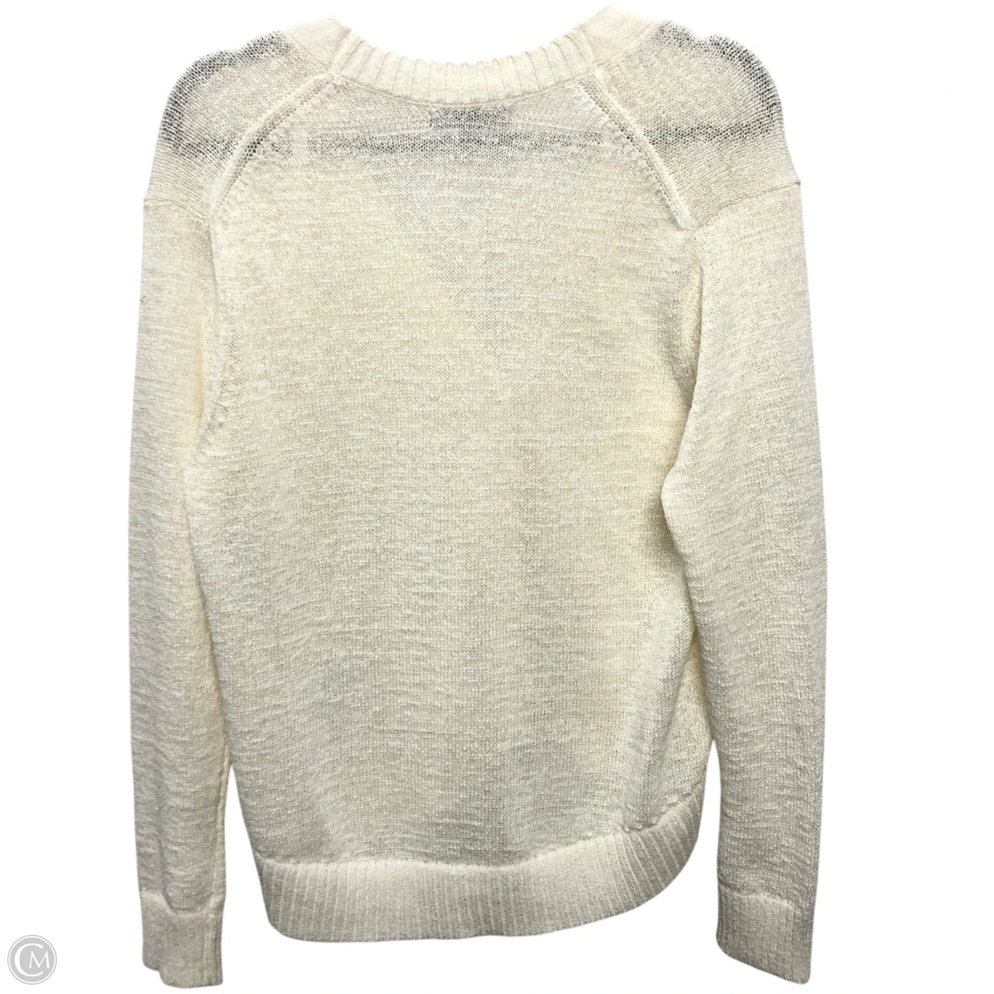 Sweater Cardigan By Banana Republic In Ivory, Size: S