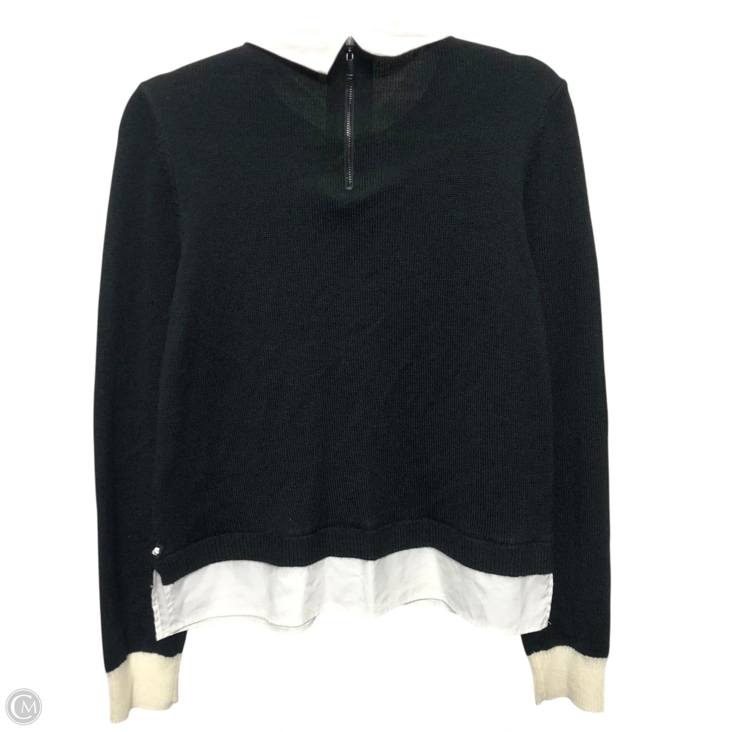 Top Long Sleeve Designer By Karl Lagerfeld In Black & White, Size: S