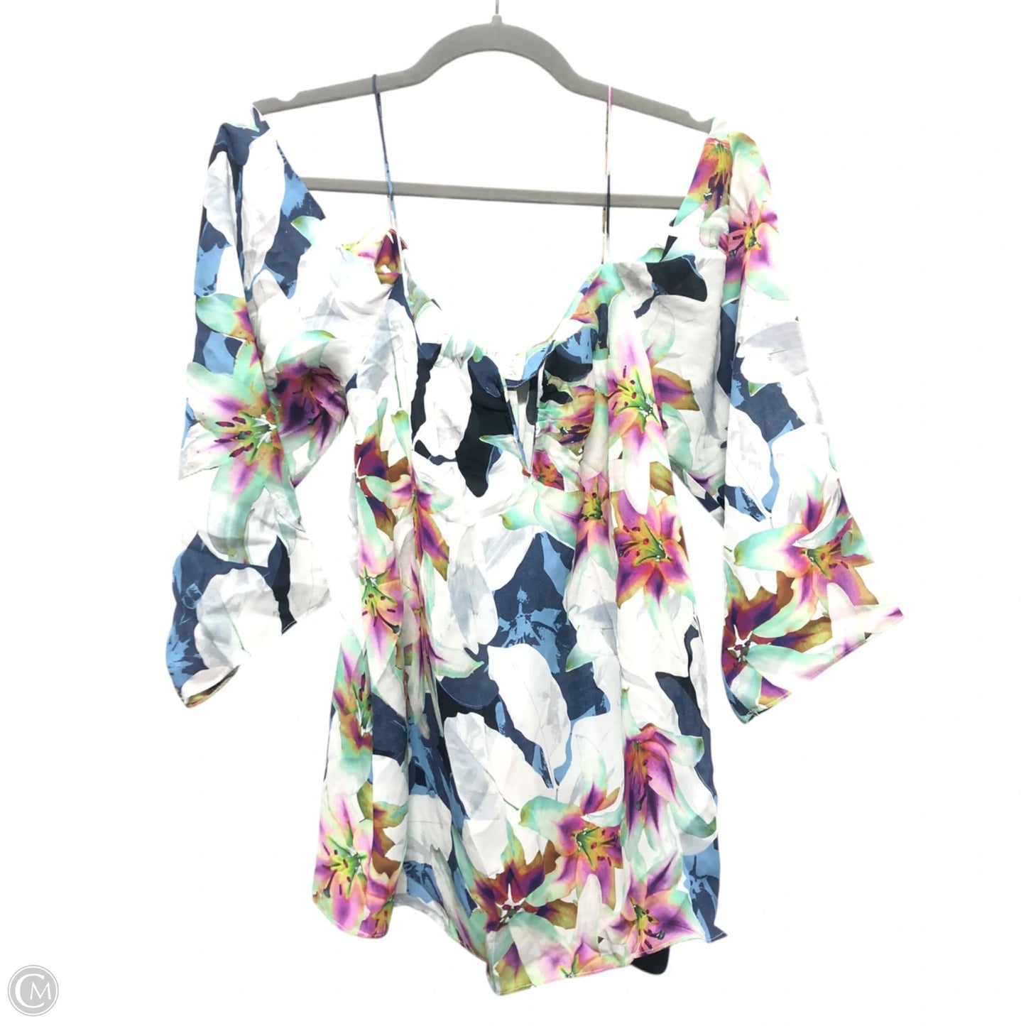 Top Long Sleeve By Nicole Miller In Blue & Green, Size: S