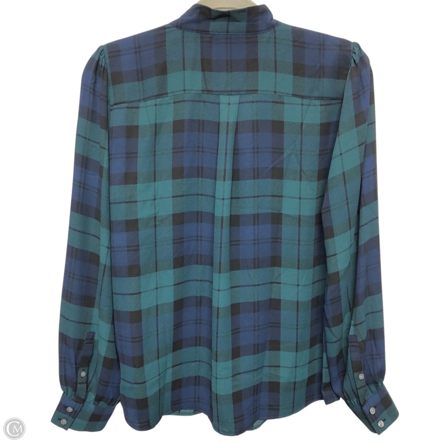 Blouse Long Sleeve By J. Crew In Blue & Green, Size: S