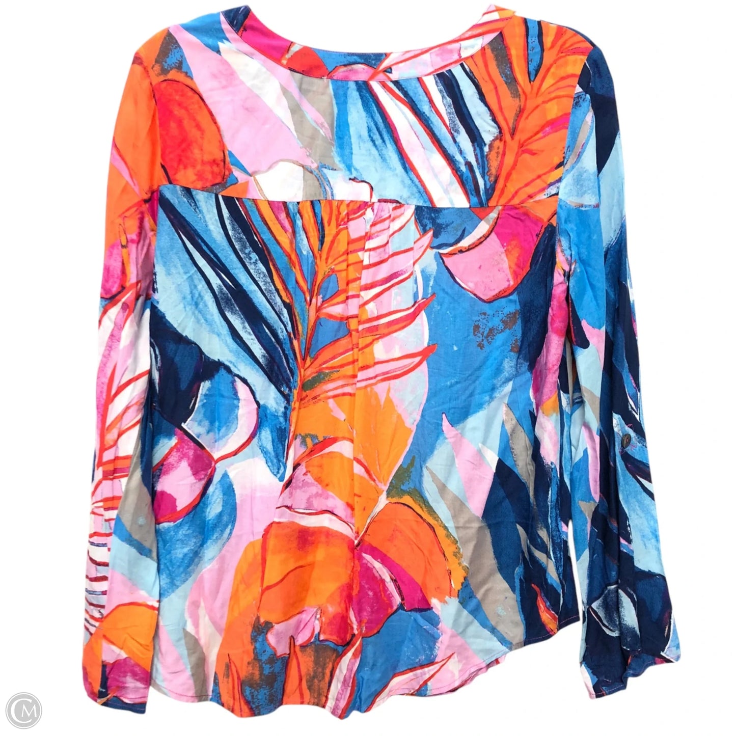 Top Long Sleeve By Nic + Zoe In Blue & Orange, Size: S