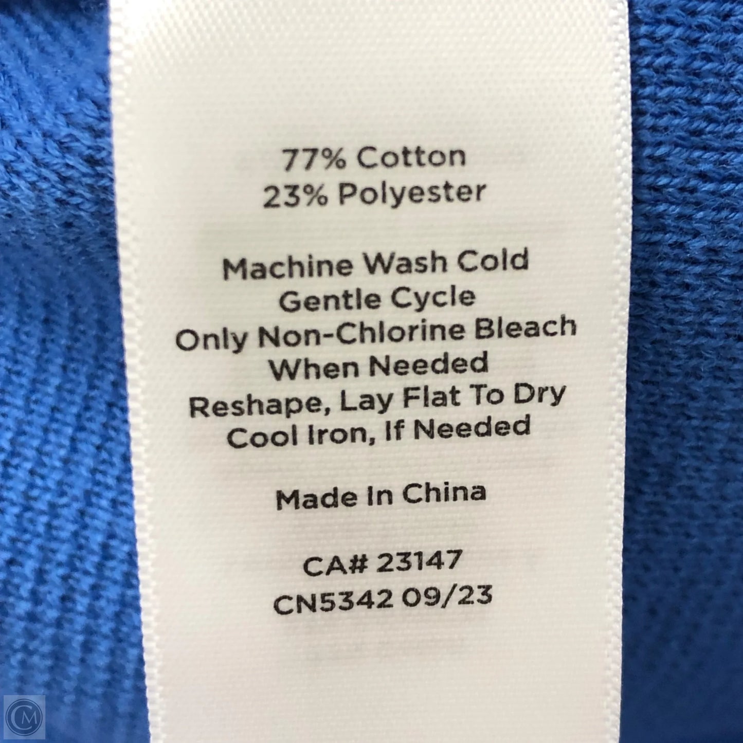 Sweater Cardigan By Talbots In Blue & White, Size: M