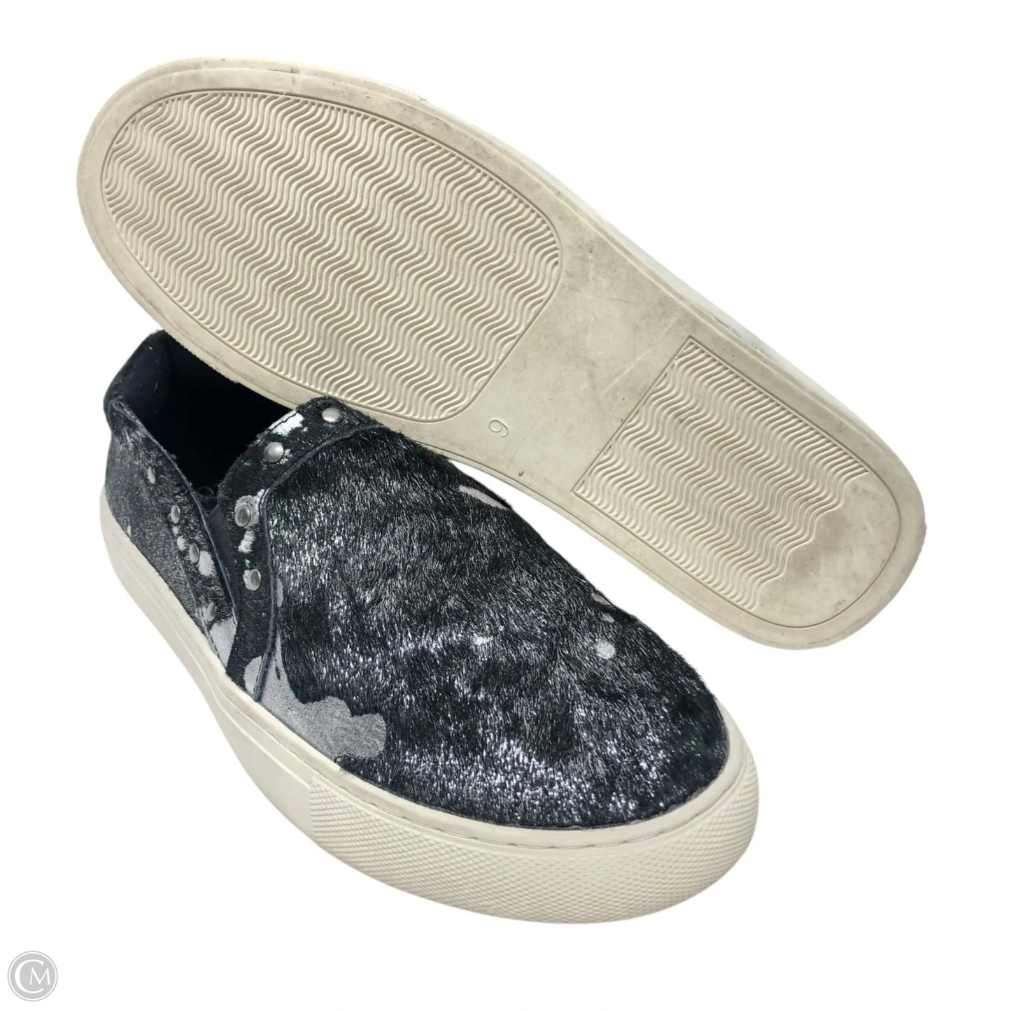 Shoes Flats By Corkys In Black & Silver, Size: 9