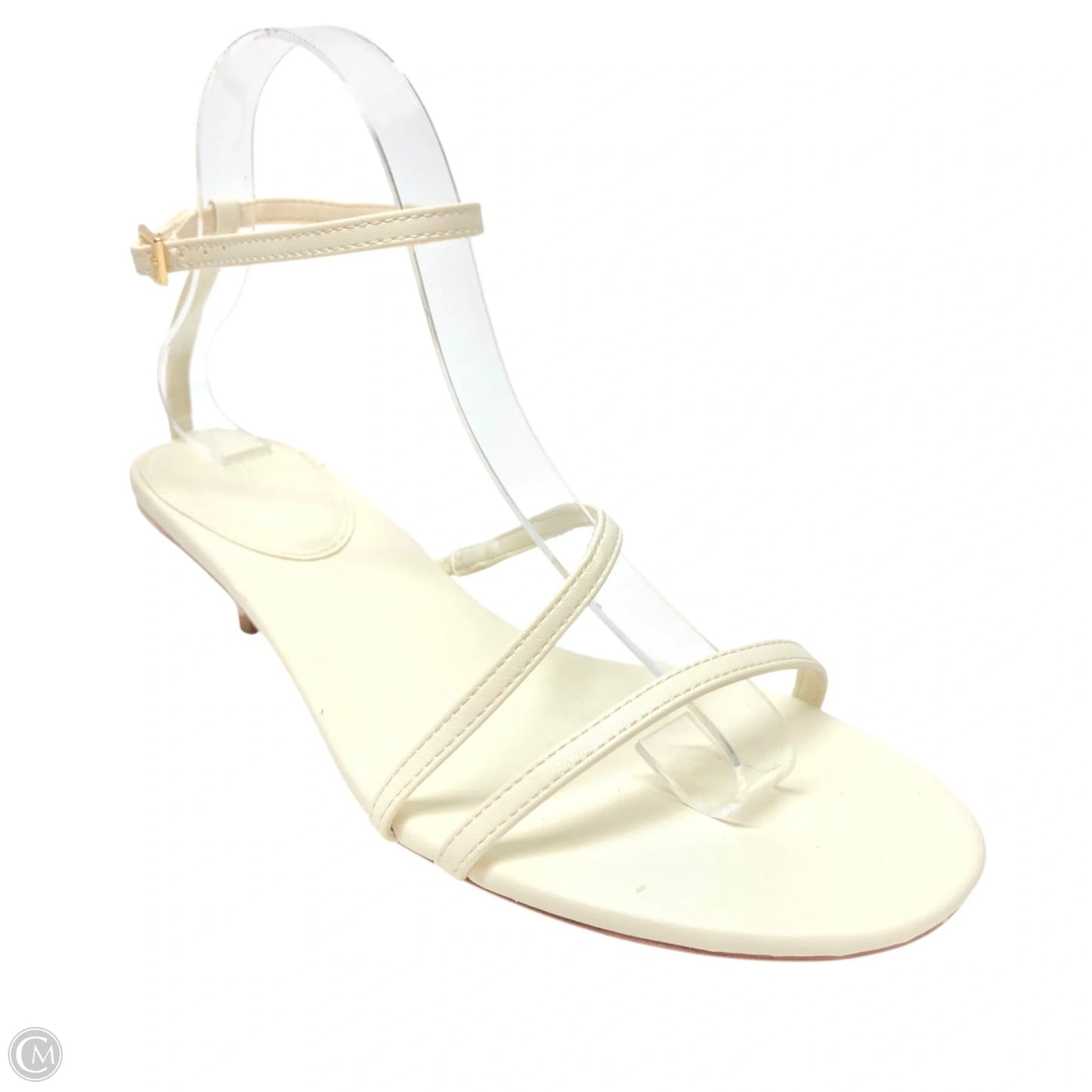 Sandals Heels Kitten By H&m In Ivory, Size: 8