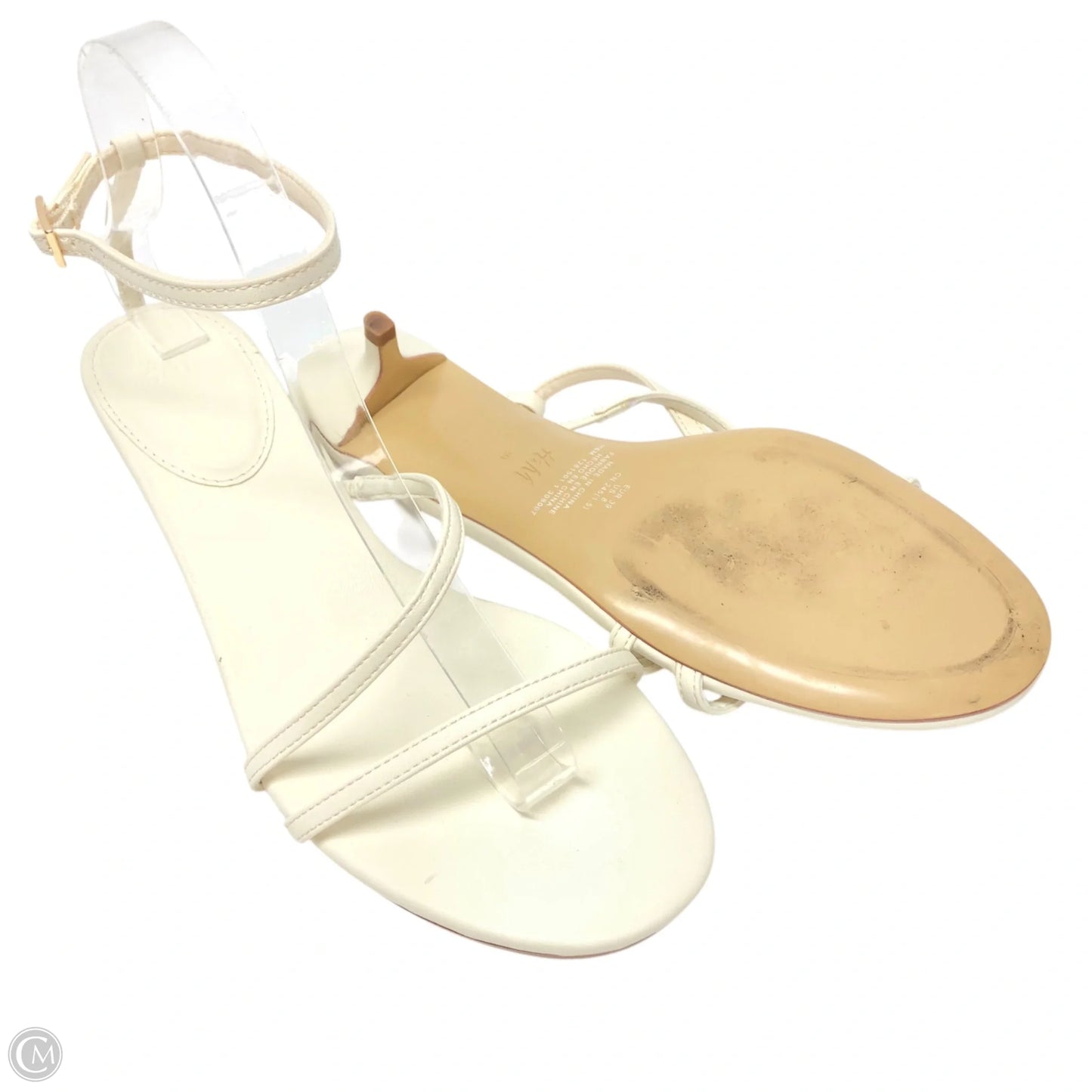 Sandals Heels Kitten By H&m In Ivory, Size: 8