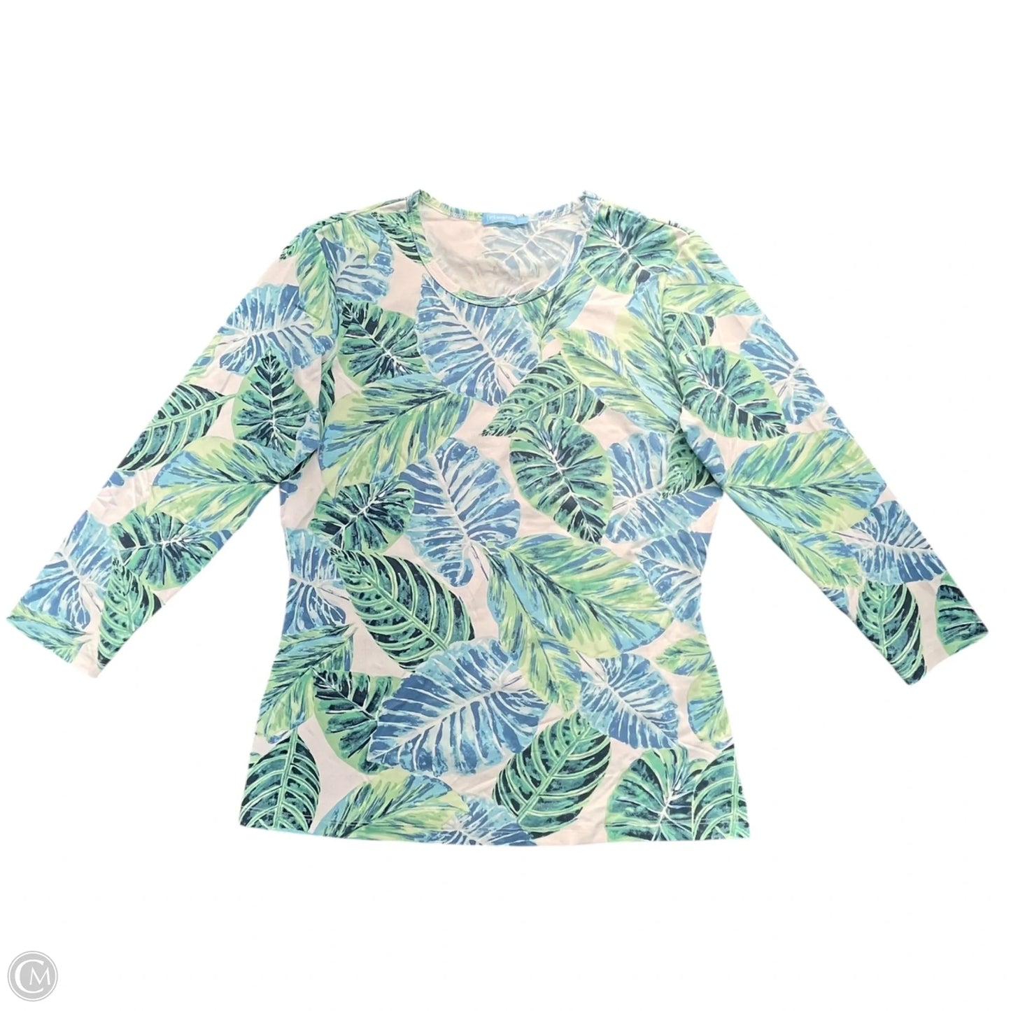 Top Long Sleeve By J Mclaughlin In Blue & Green, Size: S