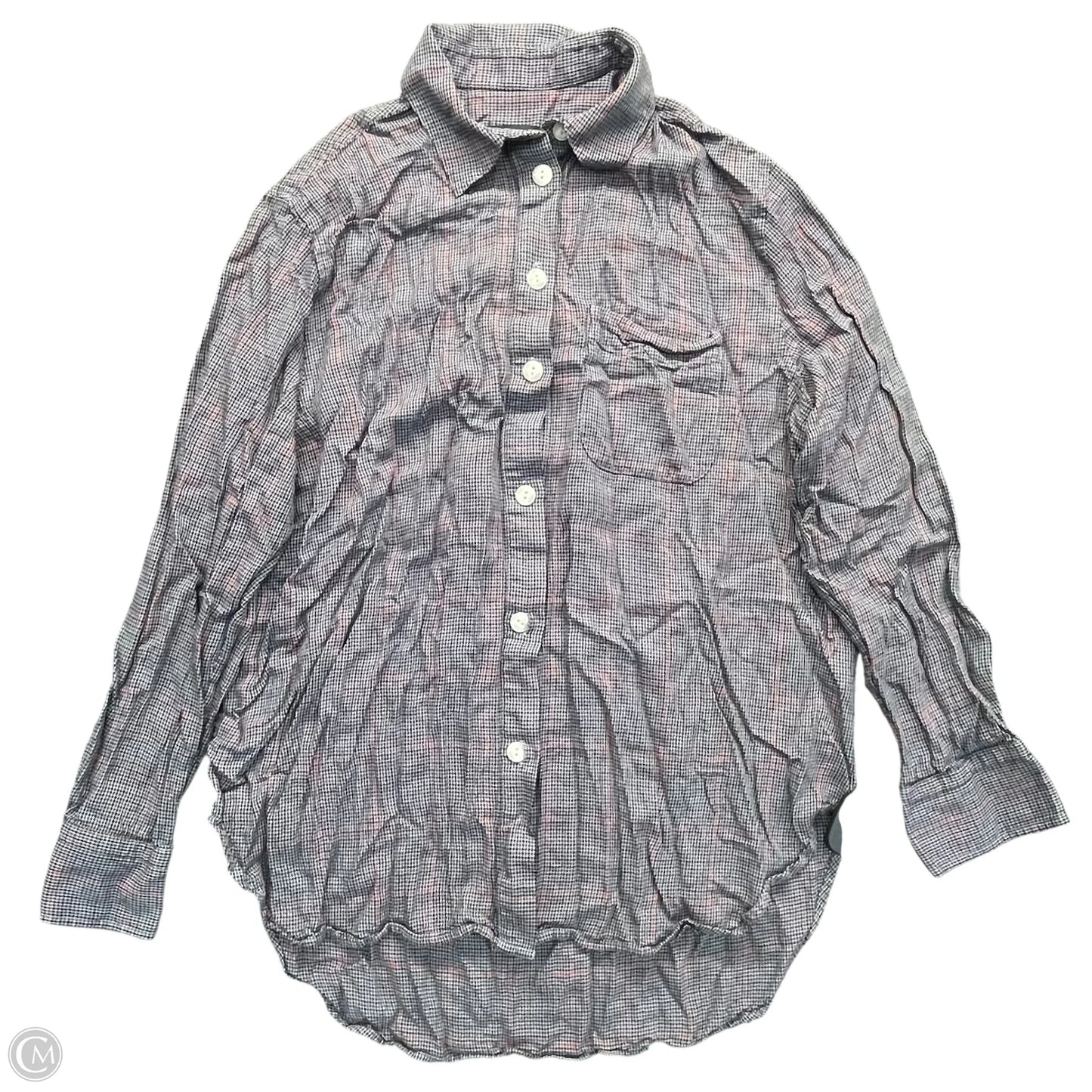 Top Long Sleeve By Rag And Bone In Black & Grey, Size: M