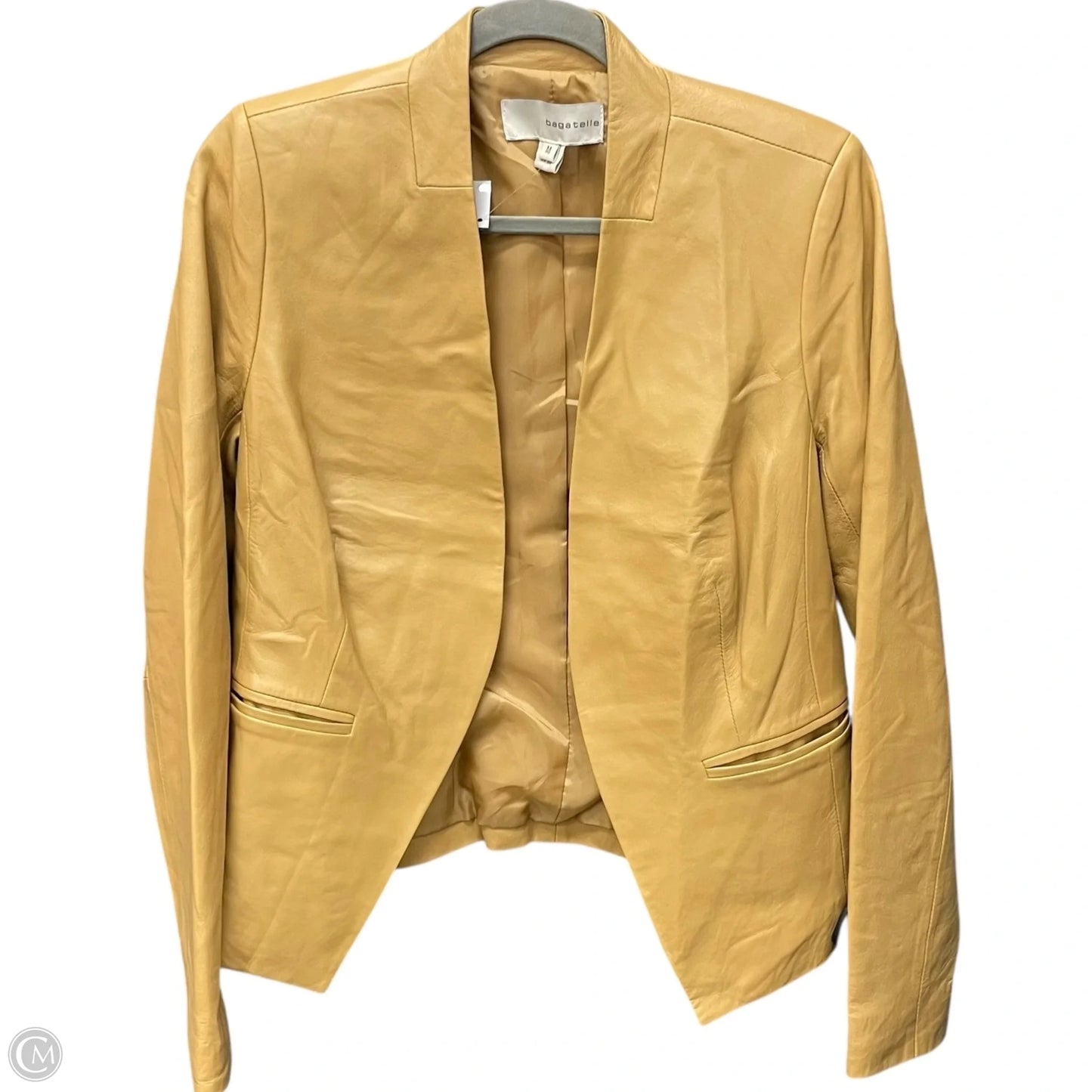 Jacket Leather By Cmc In Beige, Size: M