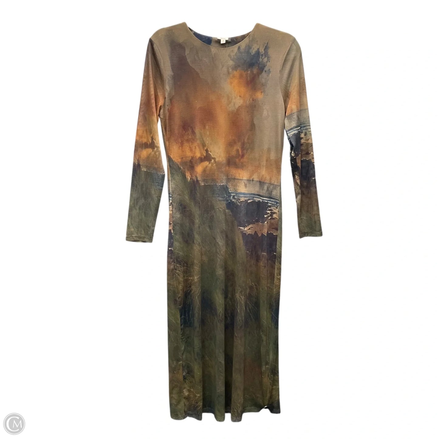Dress Casual Midi By Reba In Green, Size: S