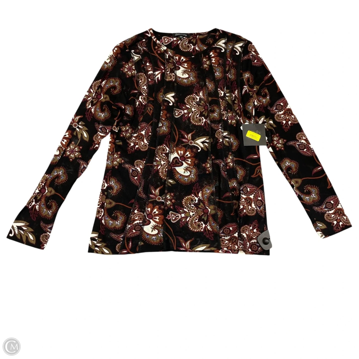 Top Long Sleeve By John Mark In Black & Purple, Size: S