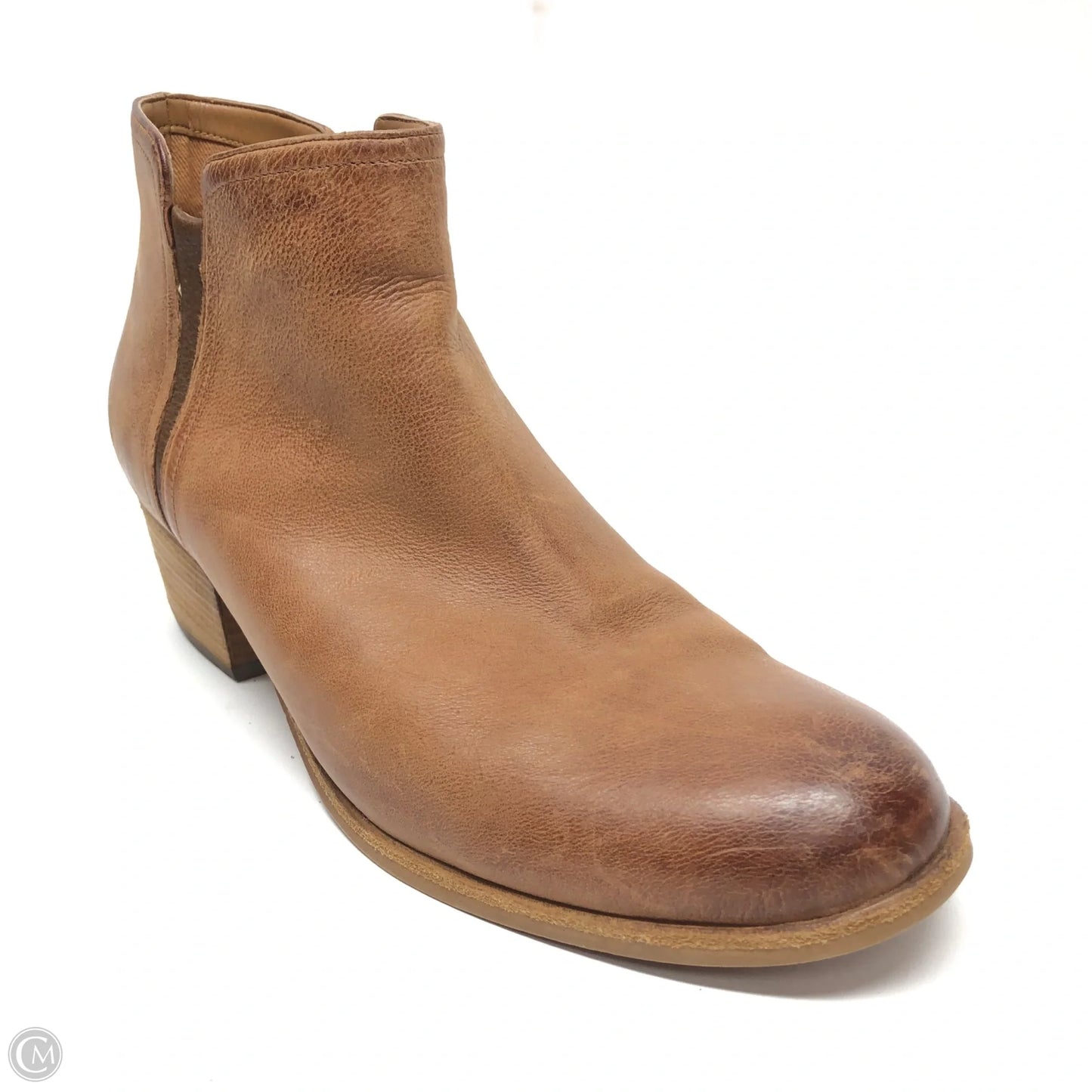 Boots Ankle Heels By Clarks In Brown, Size: 11