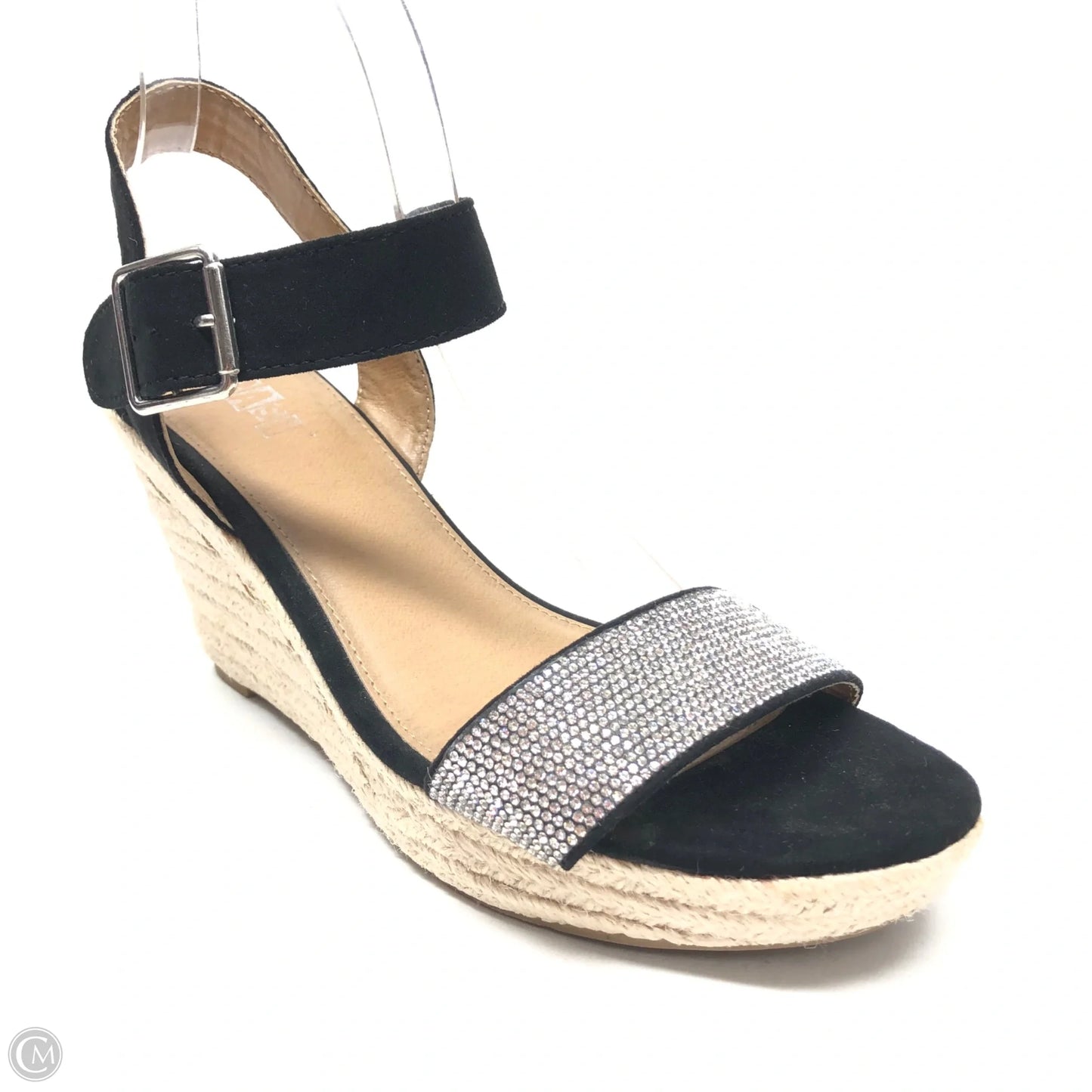 Sandals Heels Wedge By Brash In Black, Size: 8.5