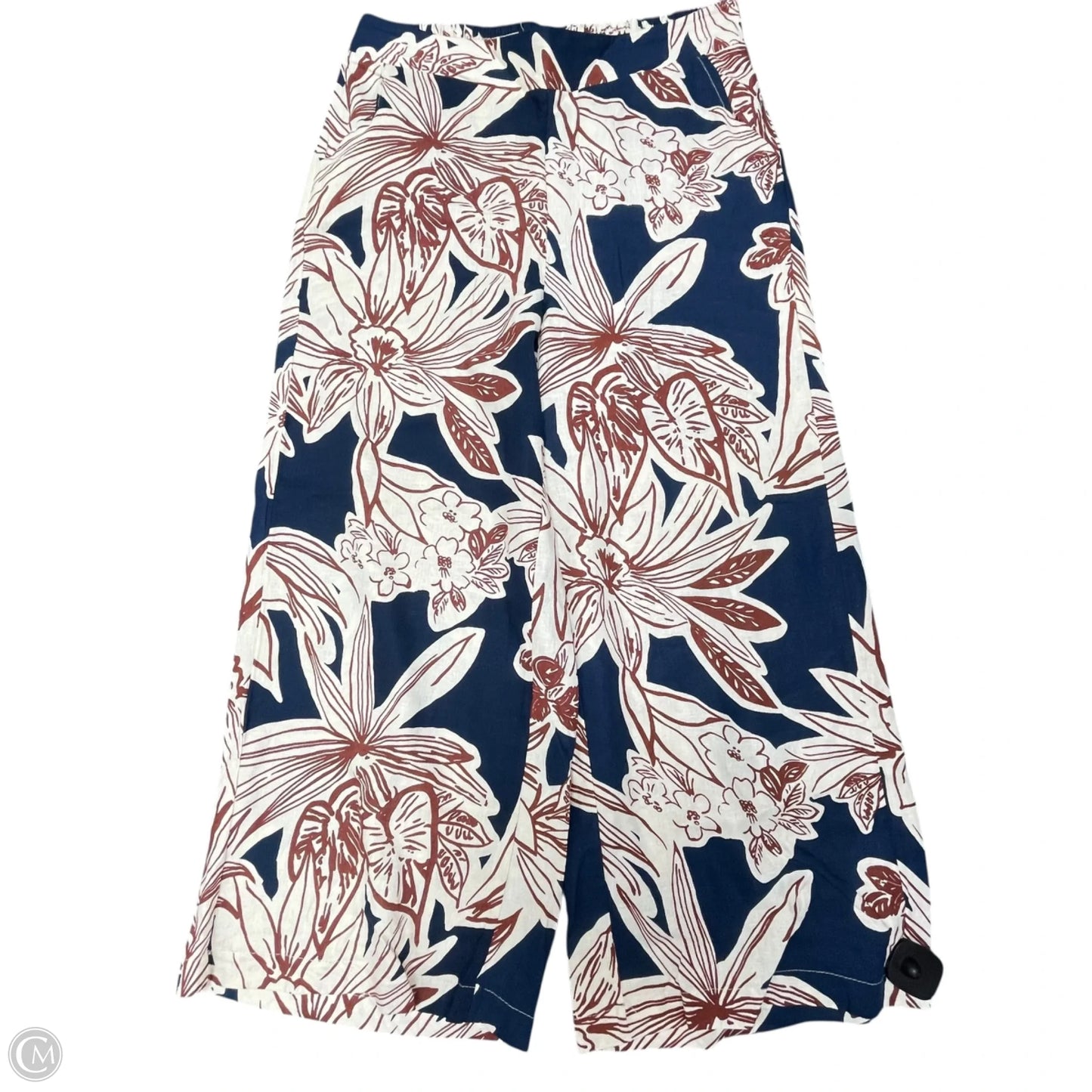 Pants Wide Leg By Rachel Zoe In Blue & Cream, Size: L
