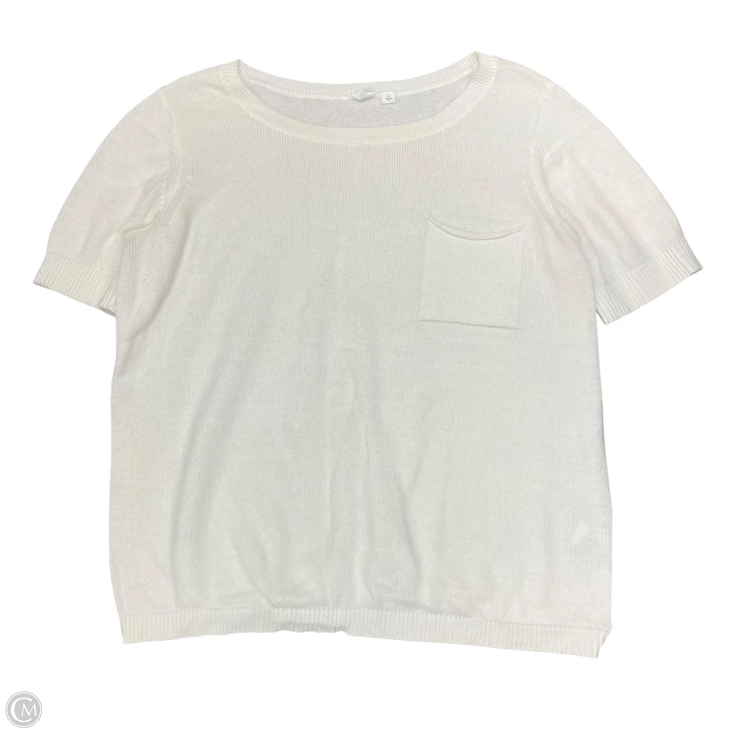 Sweater Short Sleeve By Gap In White, Size: L