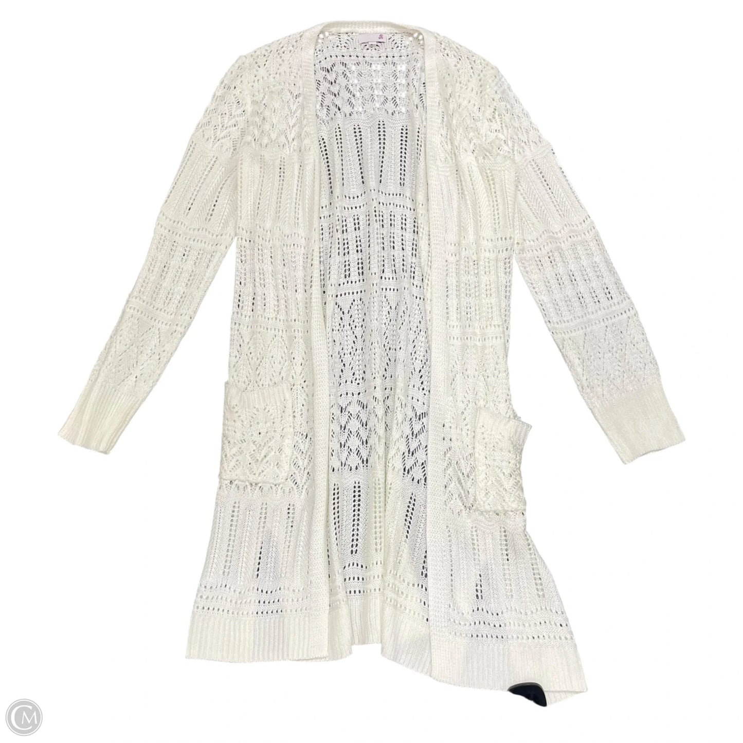 Sweater Cardigan By So In Ivory, Size: M