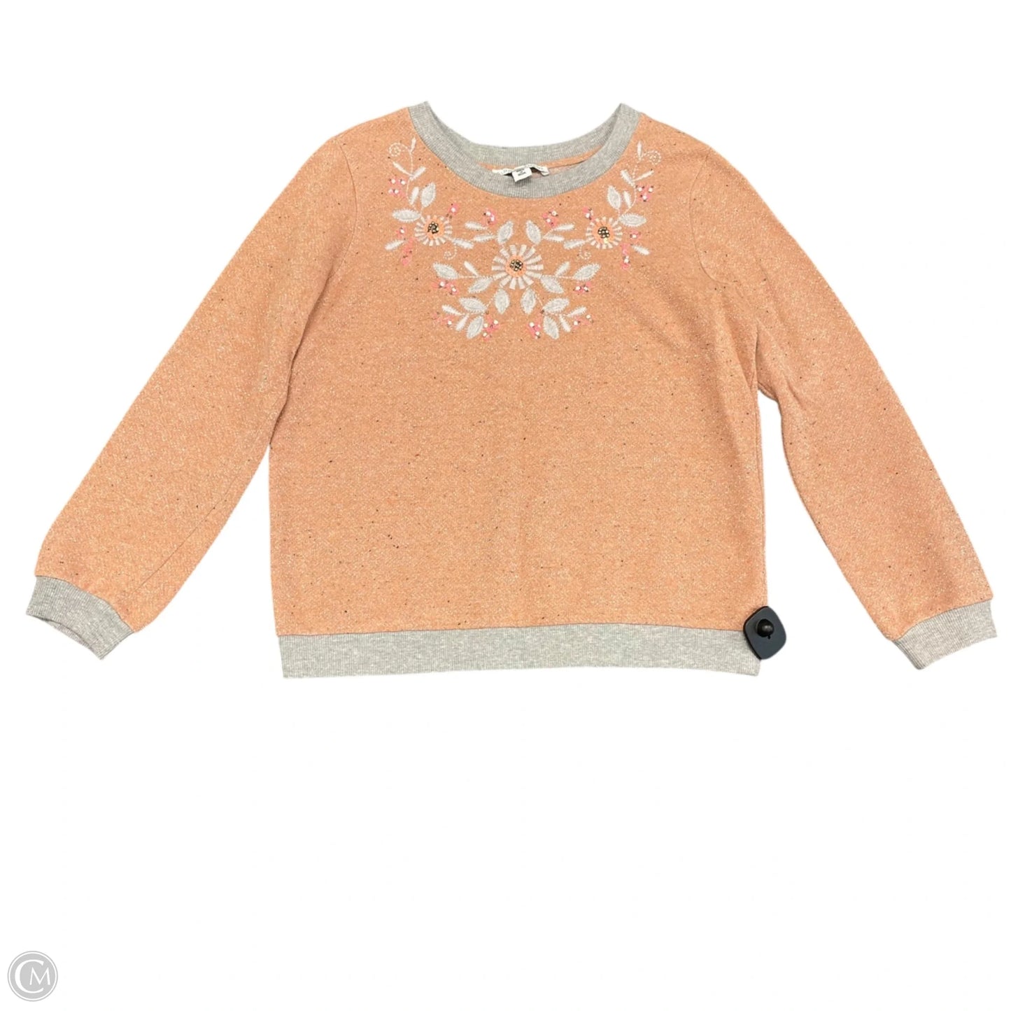 Sweater By Clothes Mentor In Grey & Orange, Size: Xs