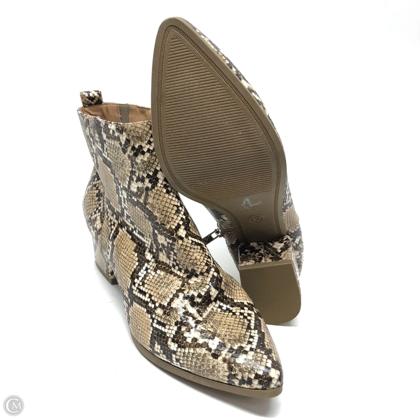 Boots Ankle Heels By A New Day In Snakeskin Print, Size: 12