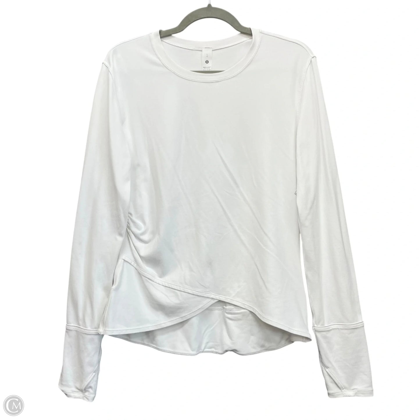 Athletic Top Long Sleeve Crewneck By Lululemon In White, Size: L