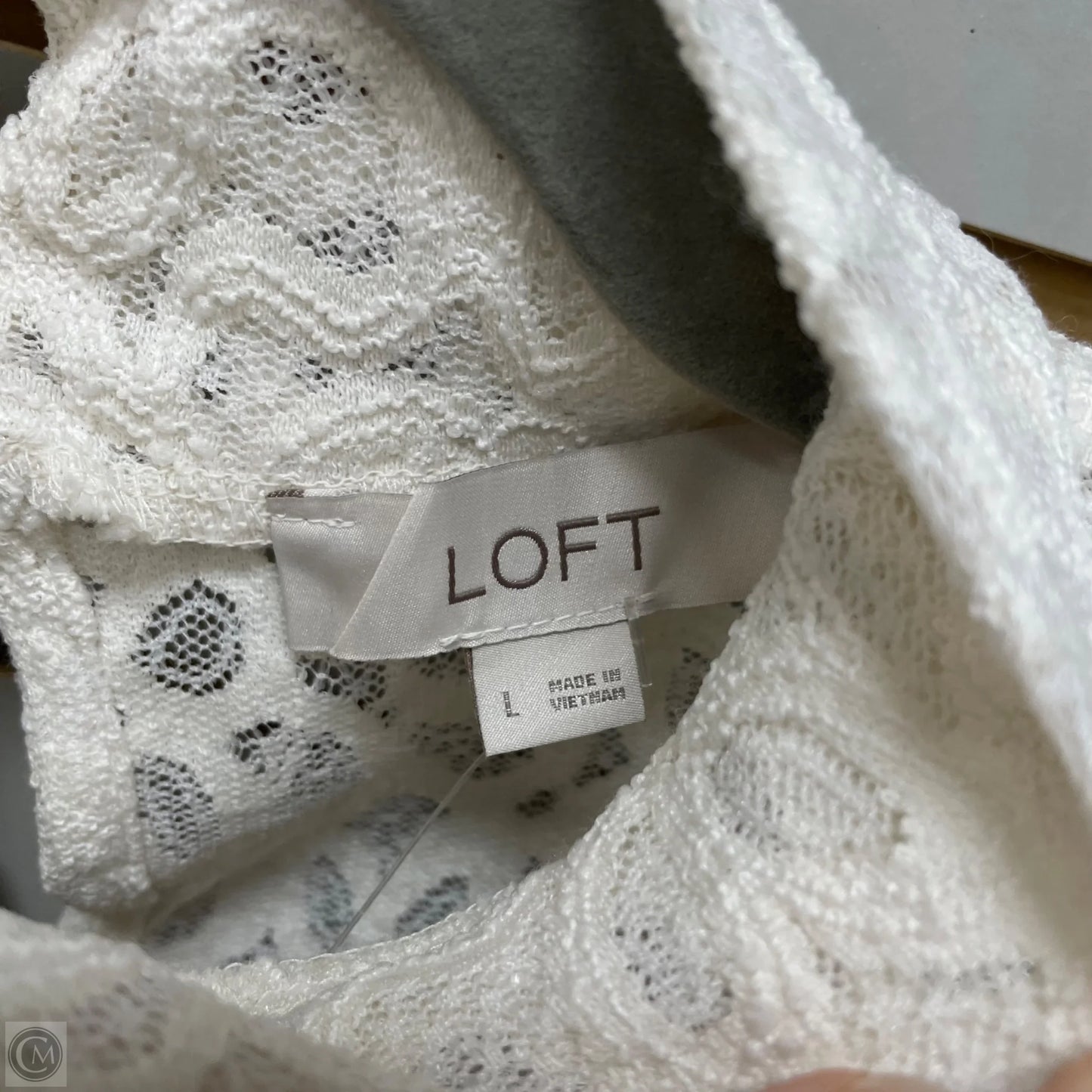 Top Long Sleeve By Loft In Cream, Size: L