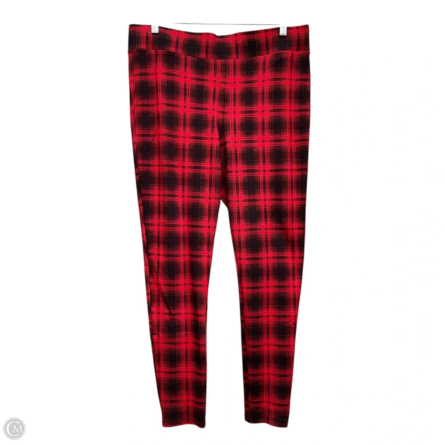 Pants Leggings By Loft In Black & Red, Size: L