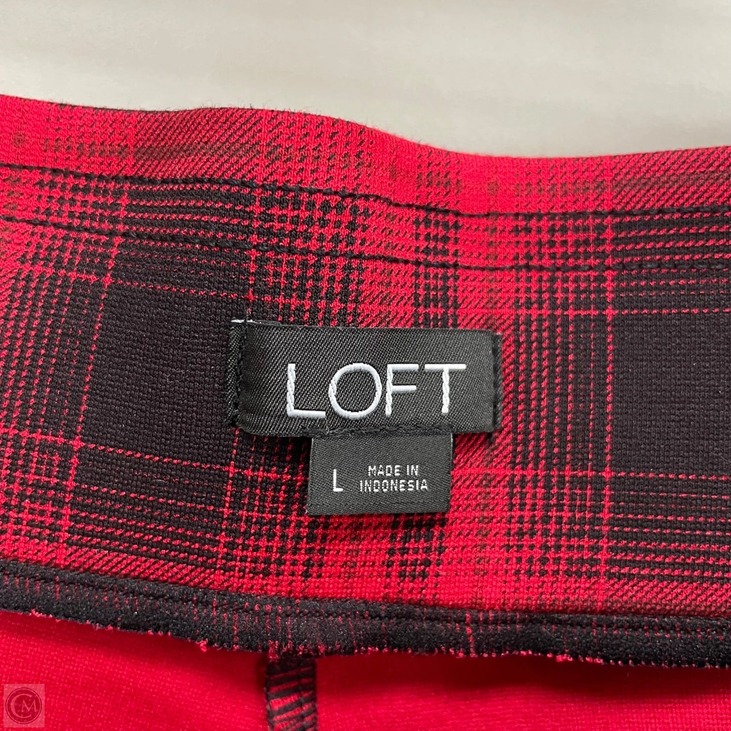 Pants Leggings By Loft In Black & Red, Size: L