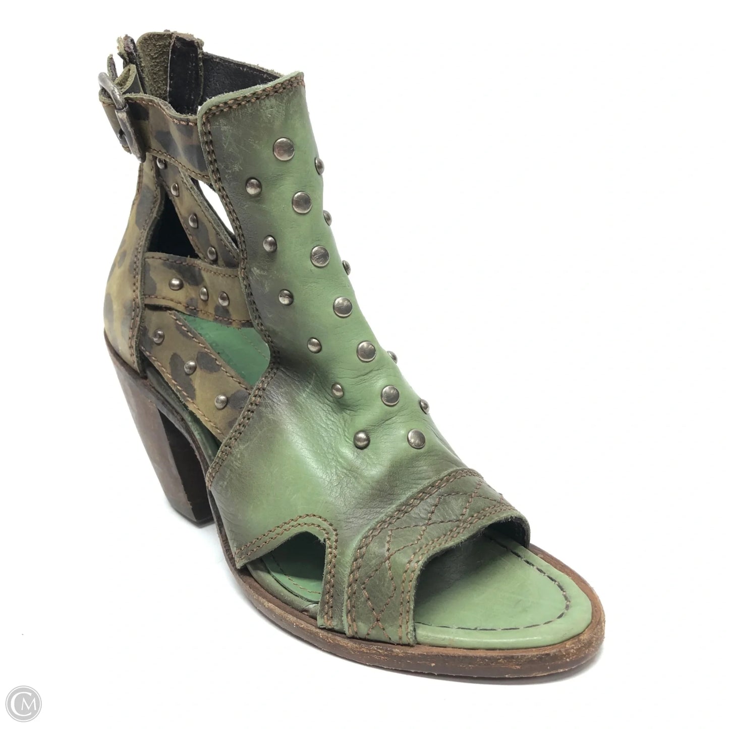 Boots Ankle Heels By Cma In Green, Size: 7
