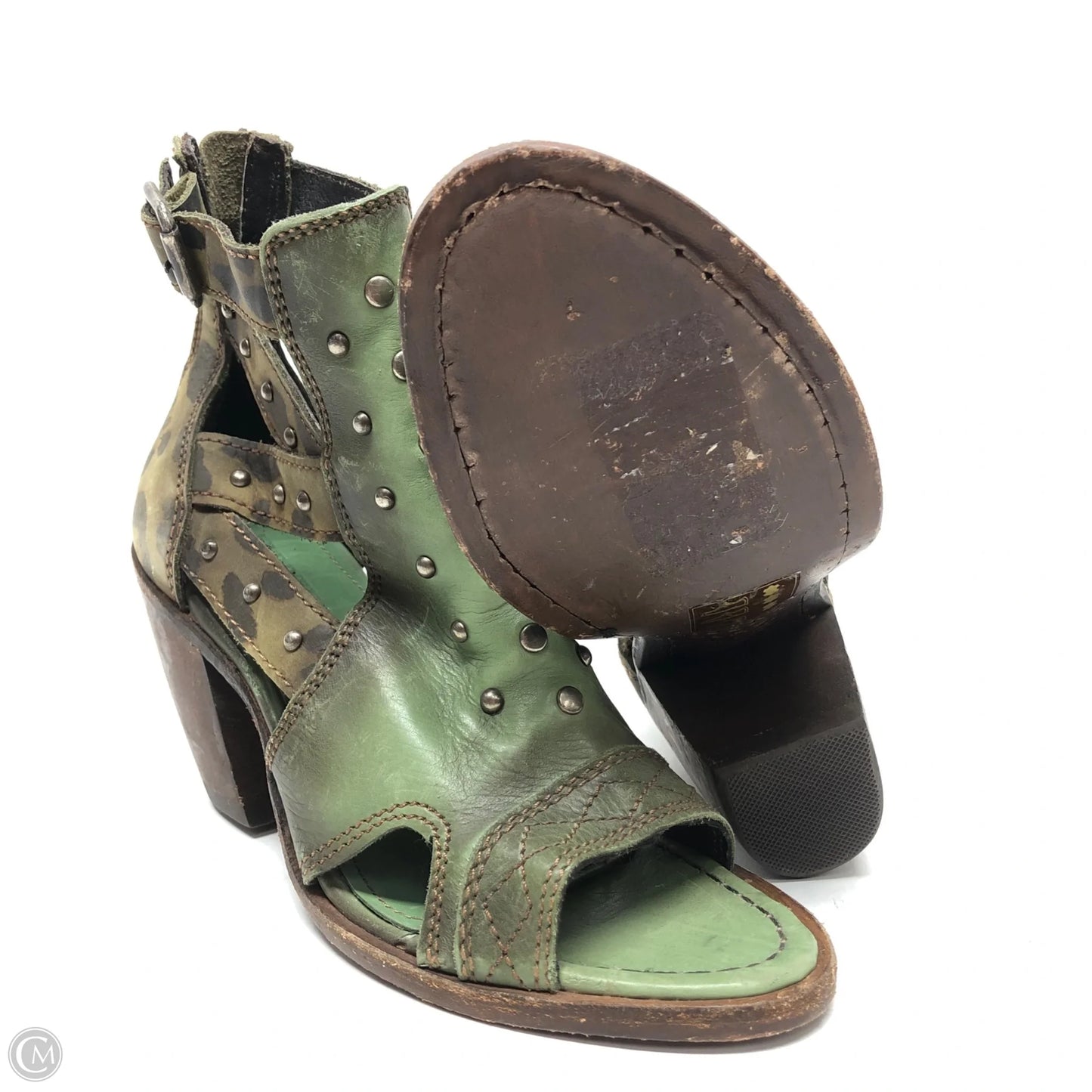 Boots Ankle Heels By Cma In Green, Size: 7