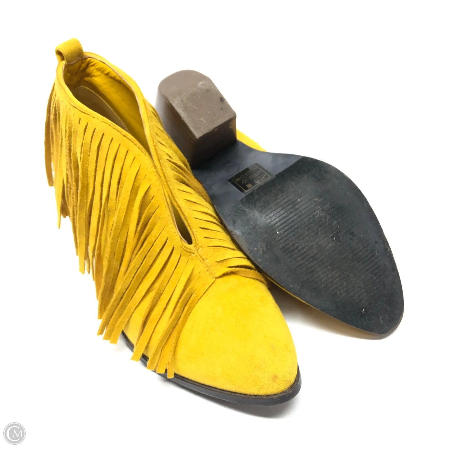 Boots Ankle Heels By Cme In Yellow, Size: 7.5