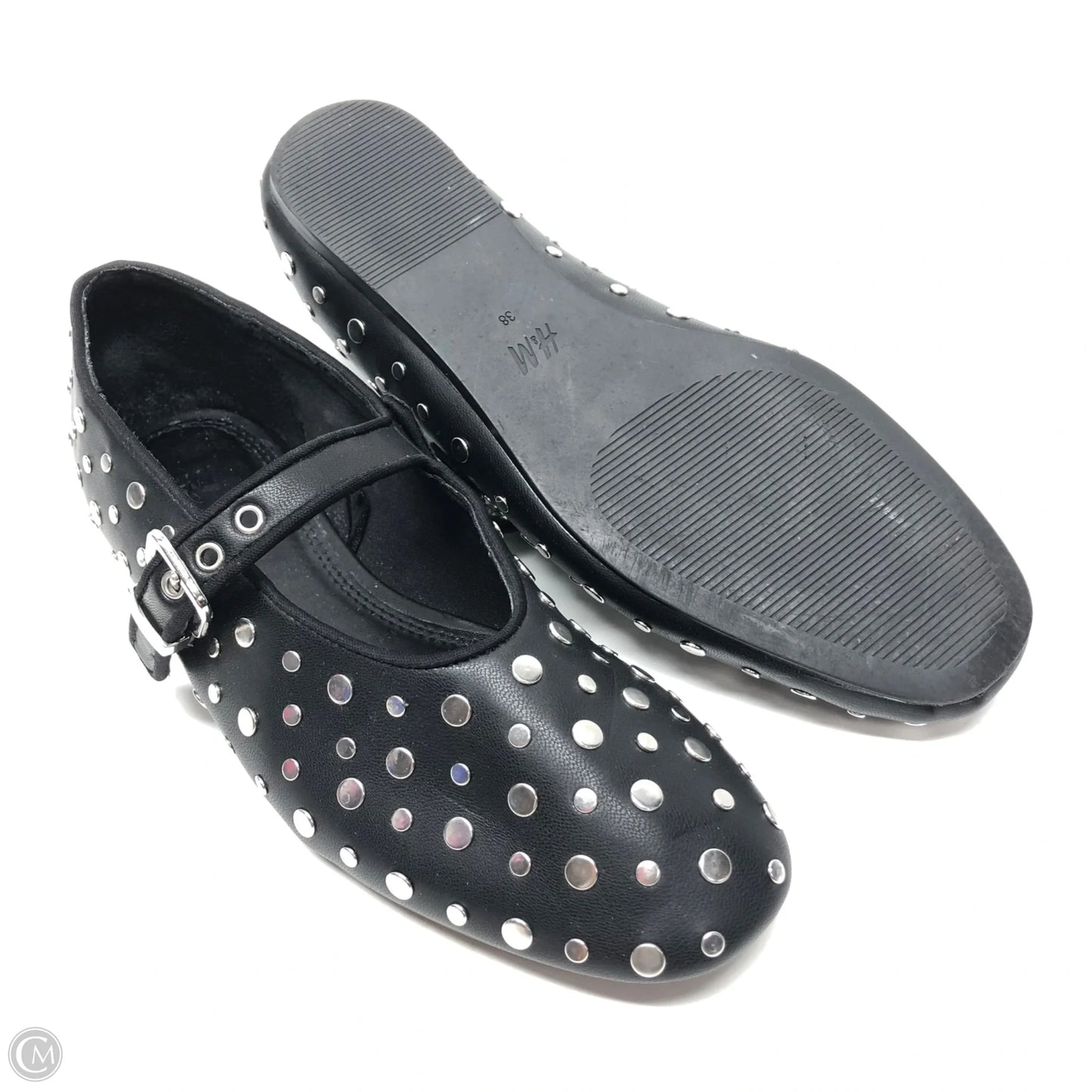 Shoes Flats By H&m In Black & Silver, Size: 7