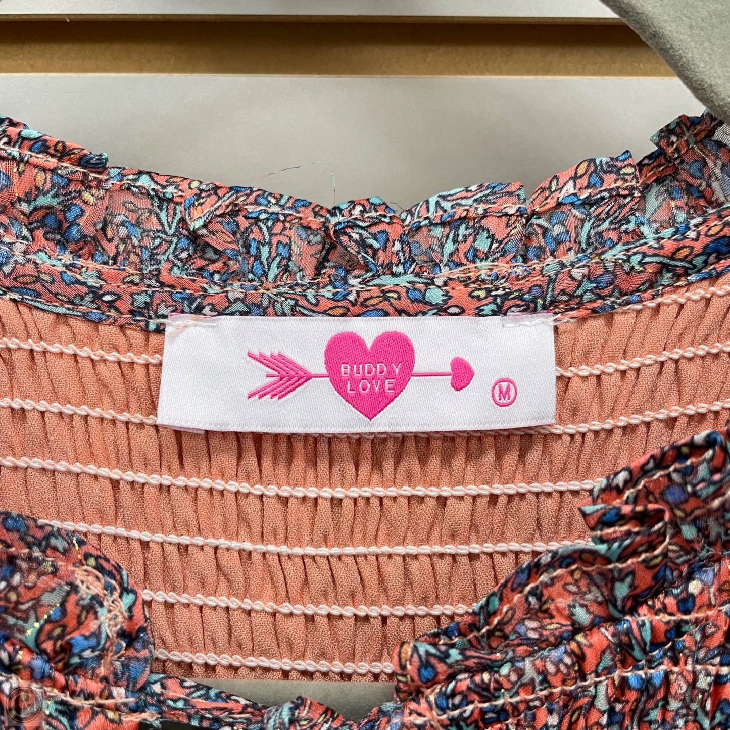 Blouse Long Sleeve By Buddy Love In Blue & Orange, Size: M