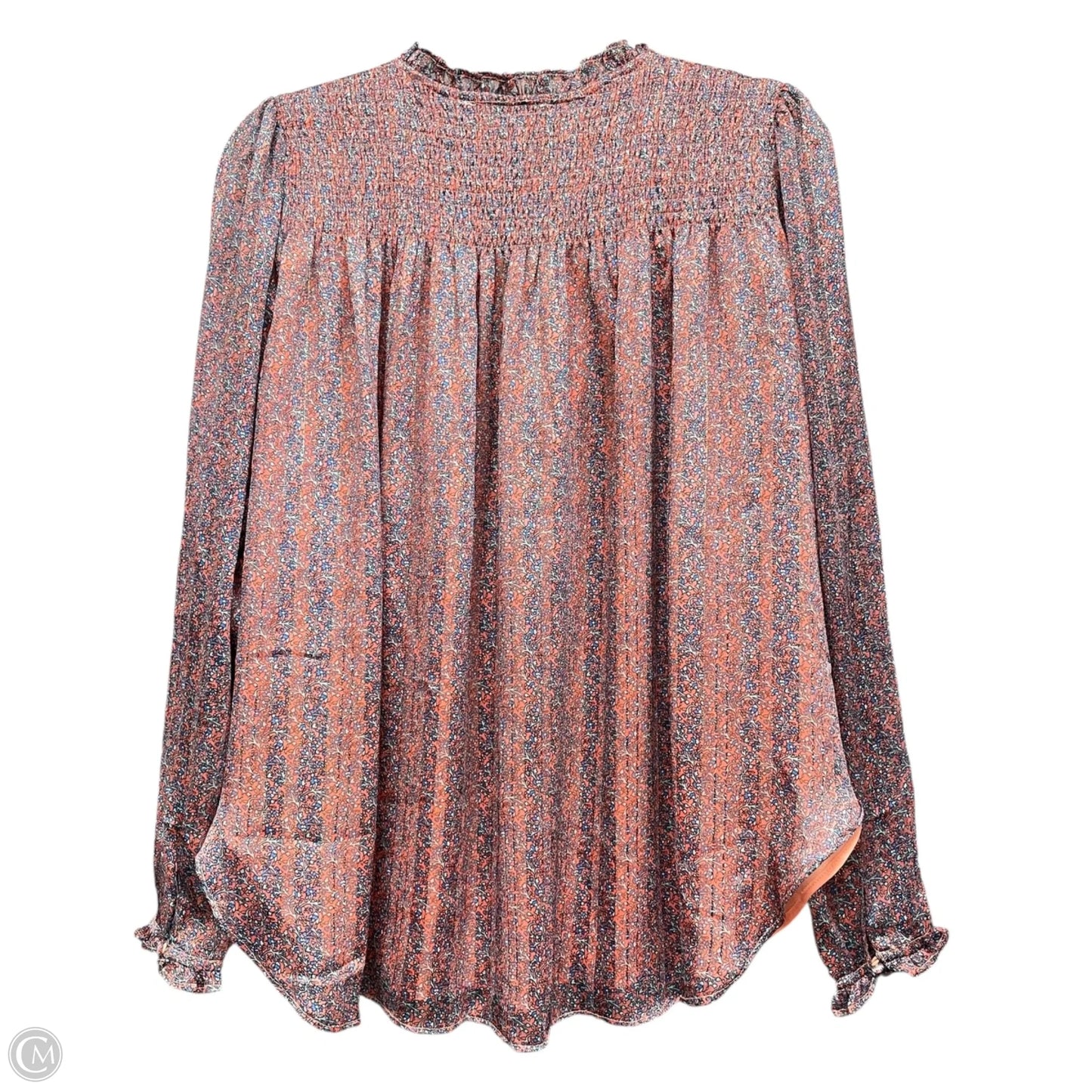 Blouse Long Sleeve By Buddy Love In Blue & Orange, Size: M