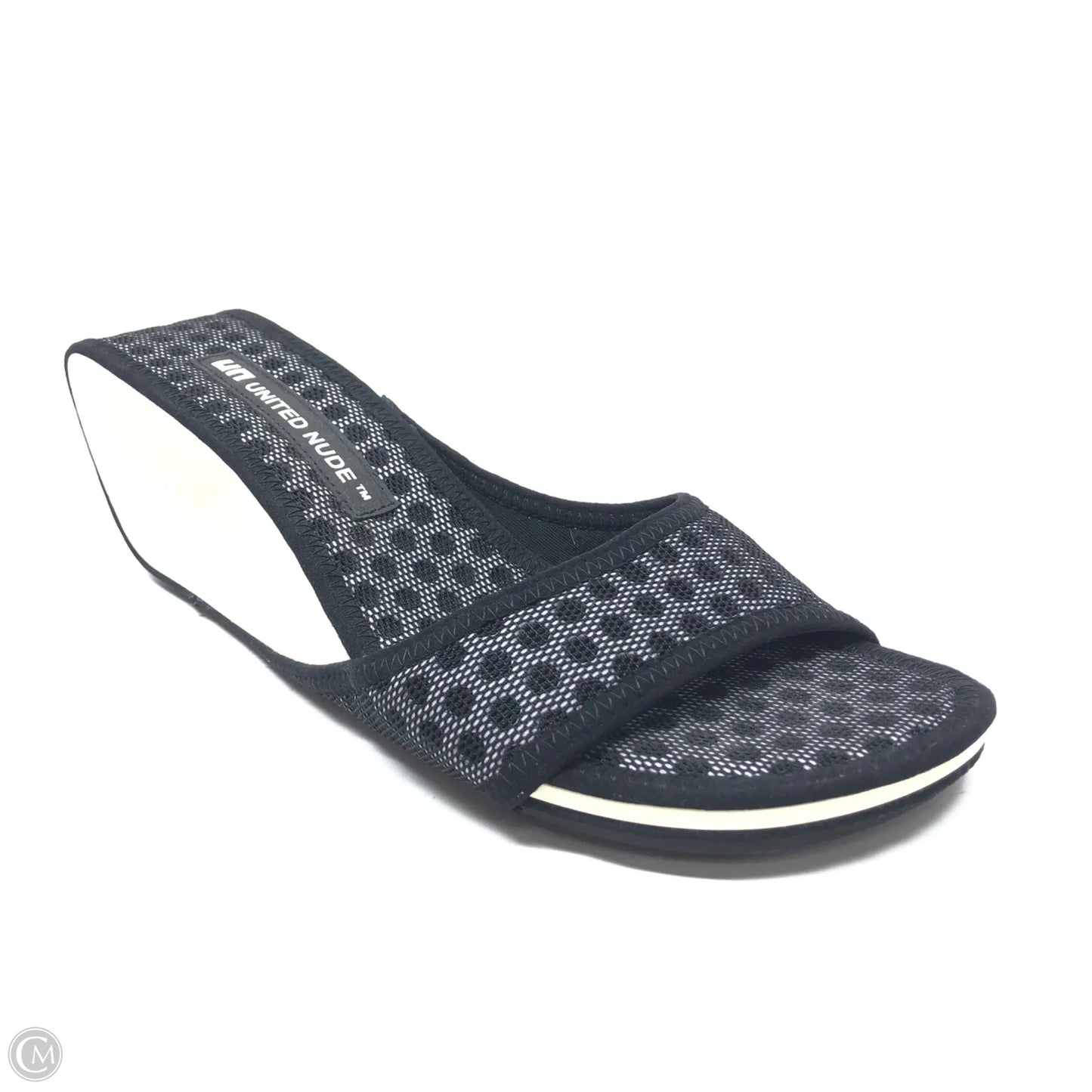 Sandals Heels Wedge By Cmb In Black & White, Size: 9