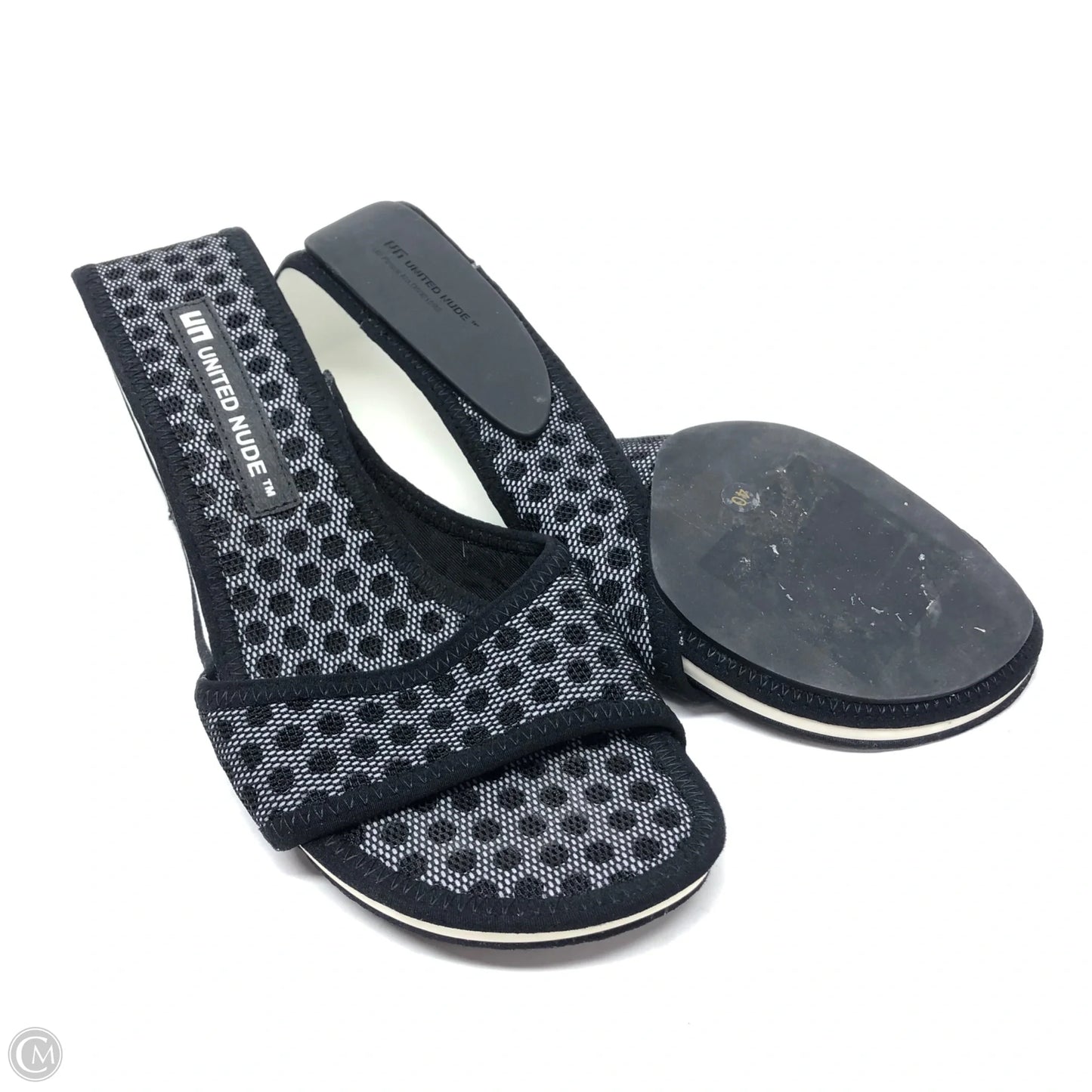 Sandals Heels Wedge By Cmb In Black & White, Size: 9