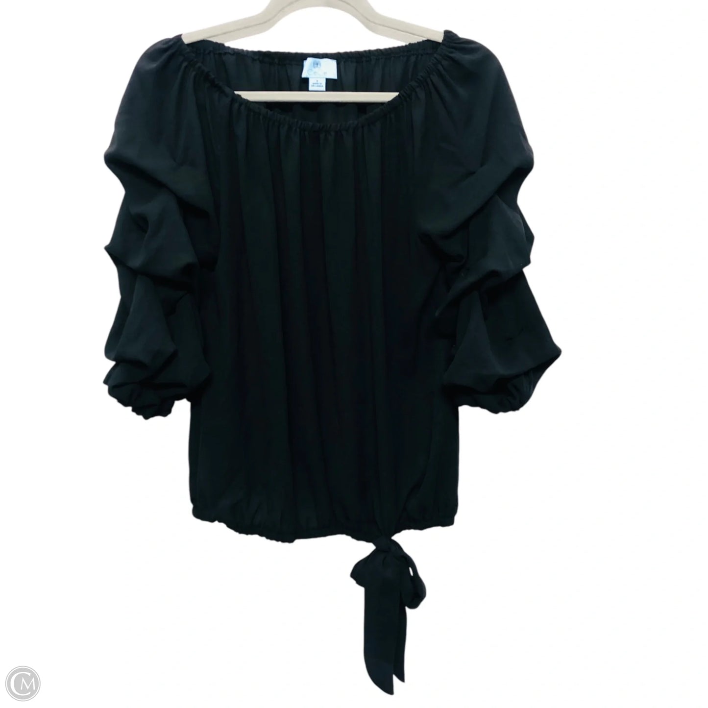 Blouse Long Sleeve By Cece In Black, Size: S