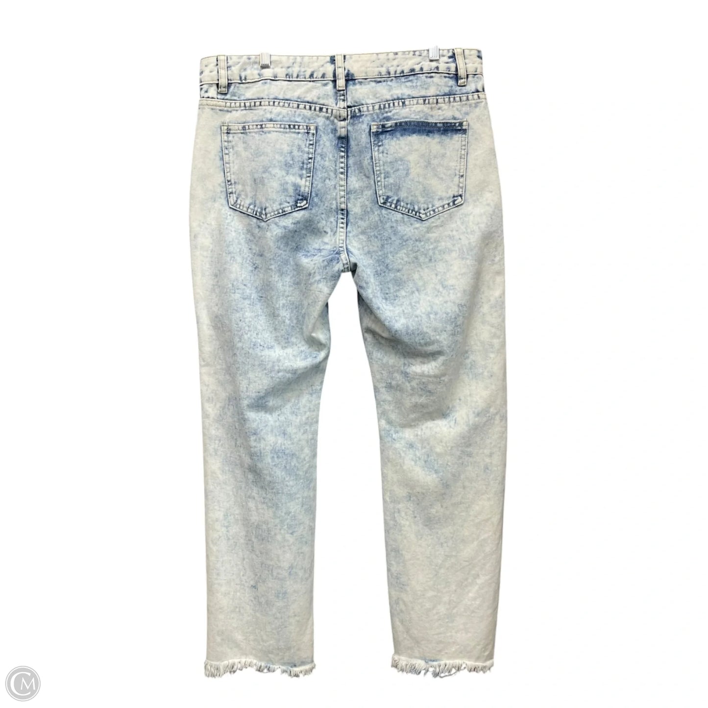Jeans Straight By Fashion Nova In Blue & Cream, Size: 12