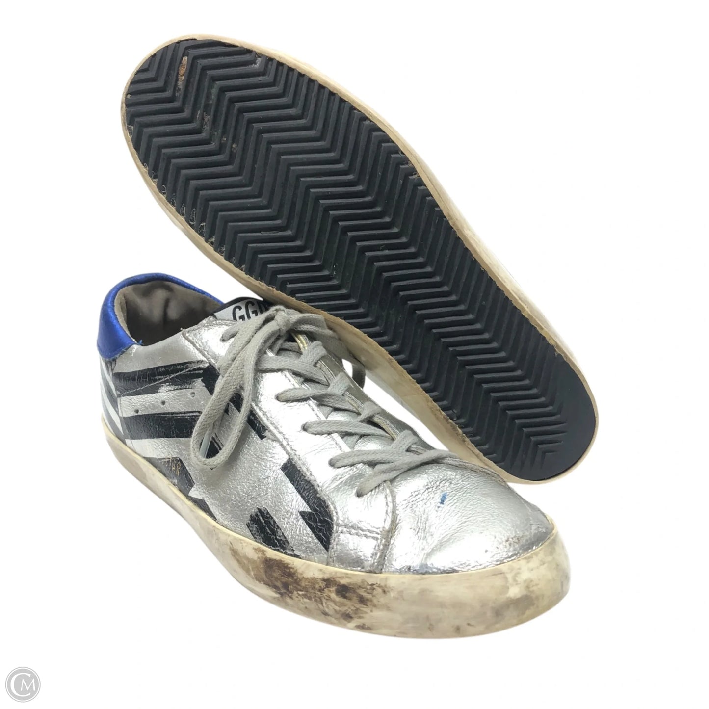 Shoes Luxury Designer By Golden Goose In Silver, Size: 8.5